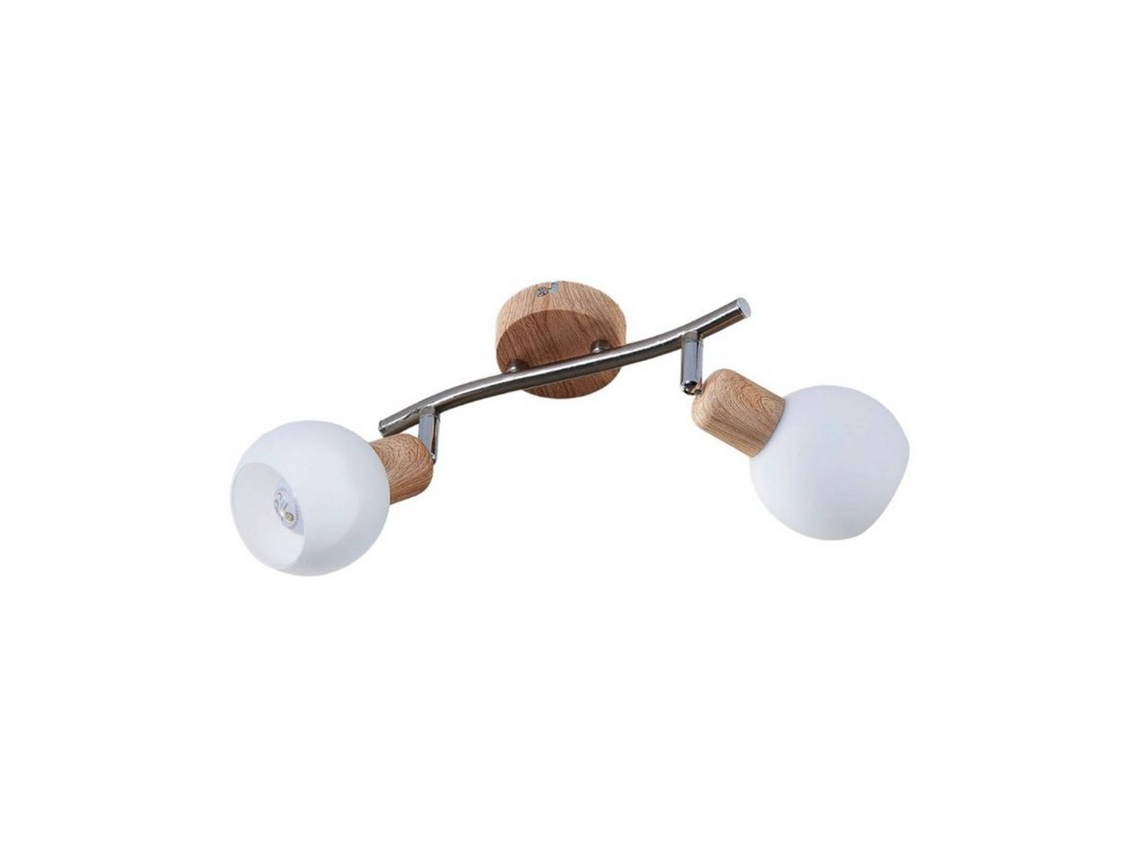 Svenka Lámpara de Techo White/Light Wood/Satin Nickel - Lindby