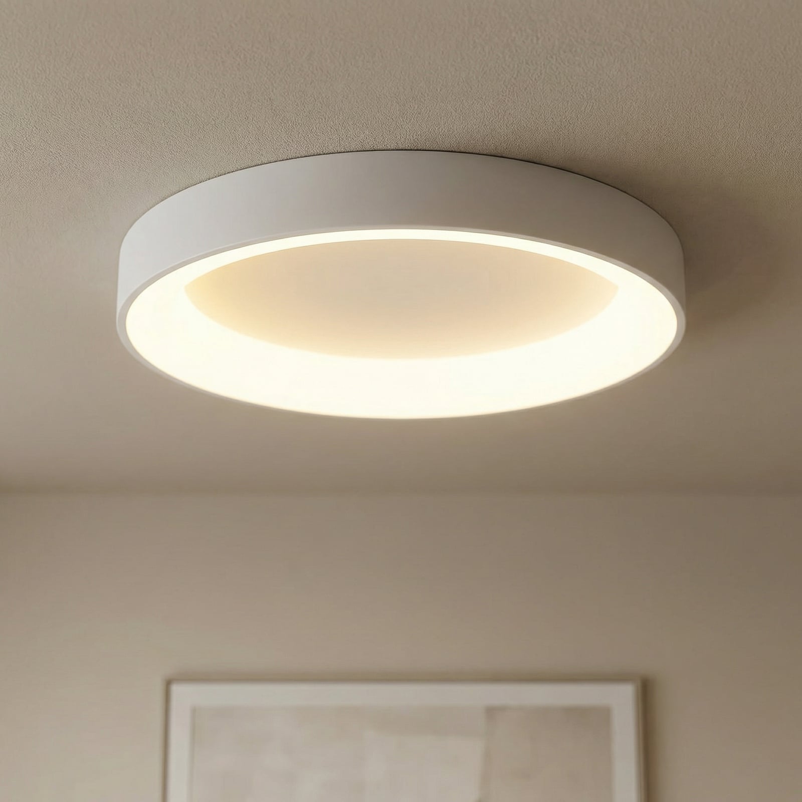 Lampa sufitowa LED Niseko II, CCT, pilot, Ø 38 cm, biały