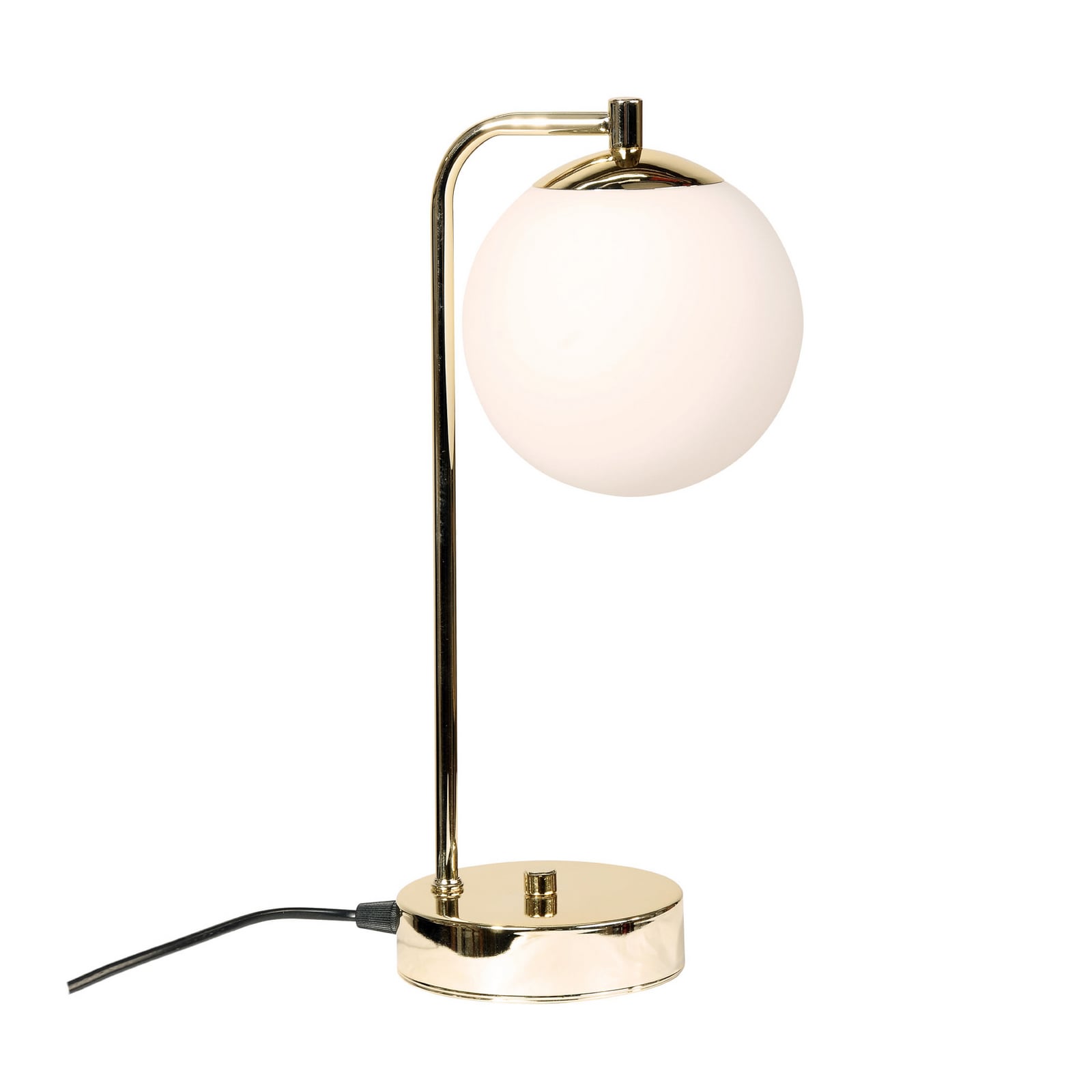 Rico asztali lámpa, üveg/fém, arany/fehér, magasság 36 cm – Domiluce