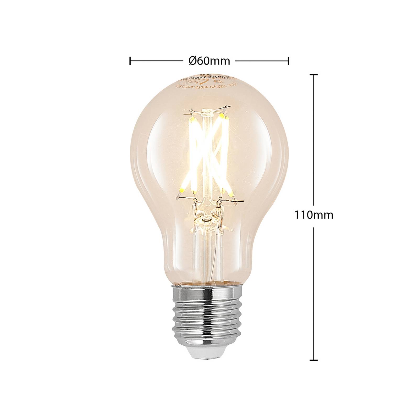 LED-lamppu E27 6W 2700K filamentti kirkas 3kpl