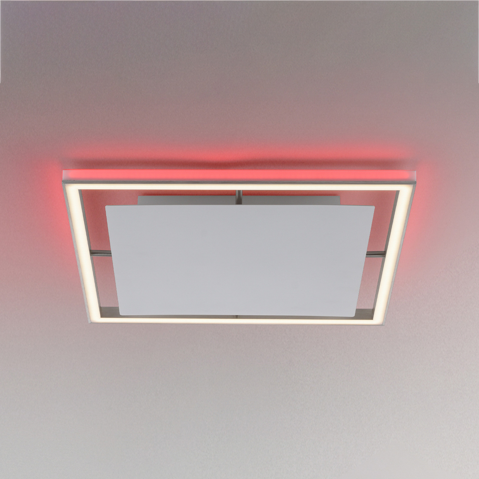 Paul Neuhaus Helix plafonieră LED pătrat 50cm - Camera de zi / sufragerie - modern - aluminiu alb - Metal