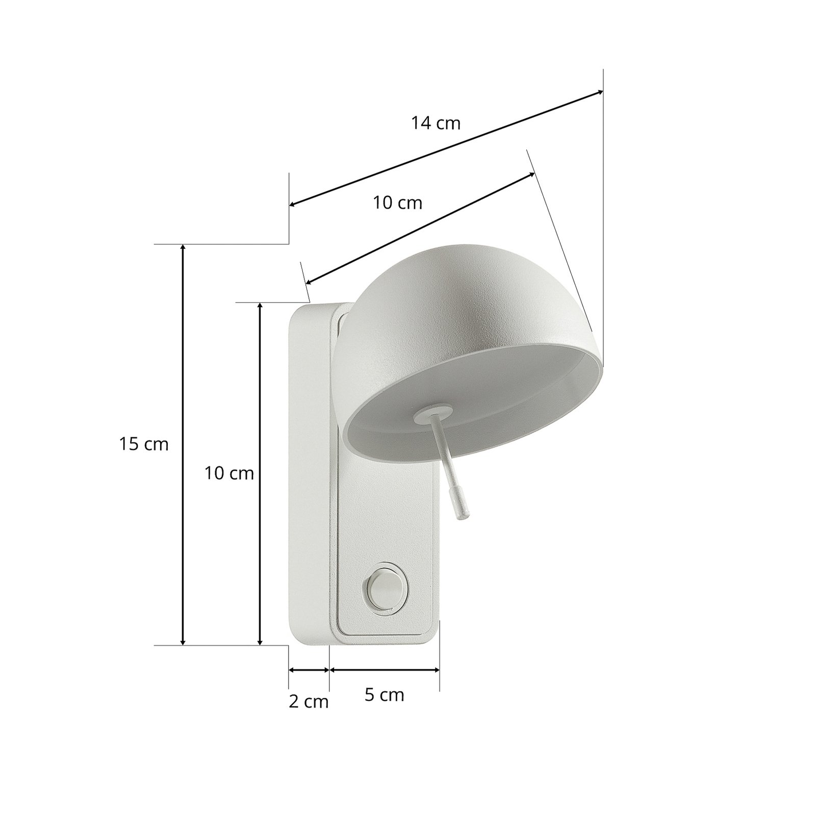 Bover Beddy A/01 LED wandlamp draaibaar wit/wit