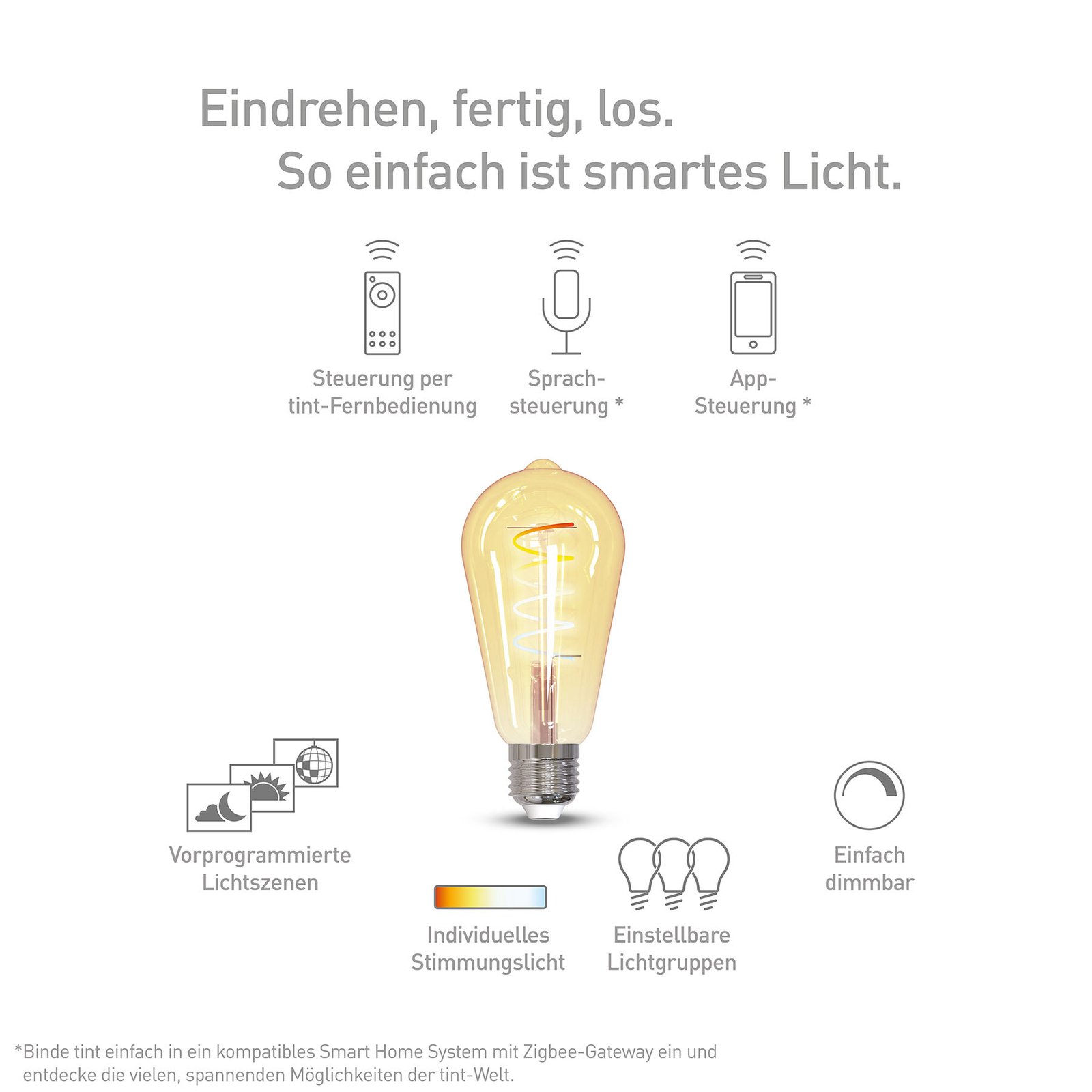 Müller licht tint LED lamp Retro Gold E27 5,5W