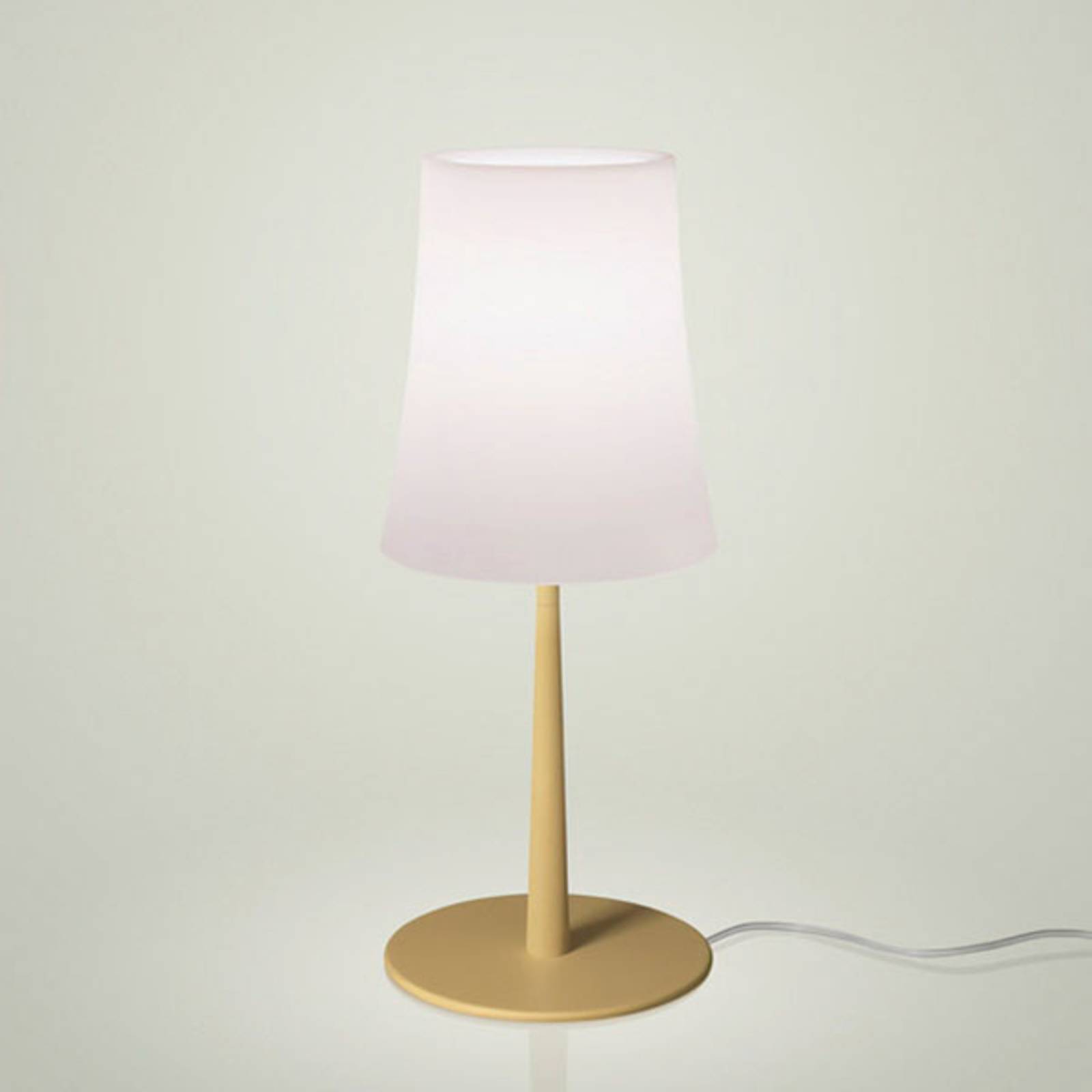 FOSCARINI Foscarini Birdie Easy table lamp sand yellow, for Living / Dining Room, polycarbonate, painted steel, E27, 57 W, energy efficiency: A++, H: 43 cm