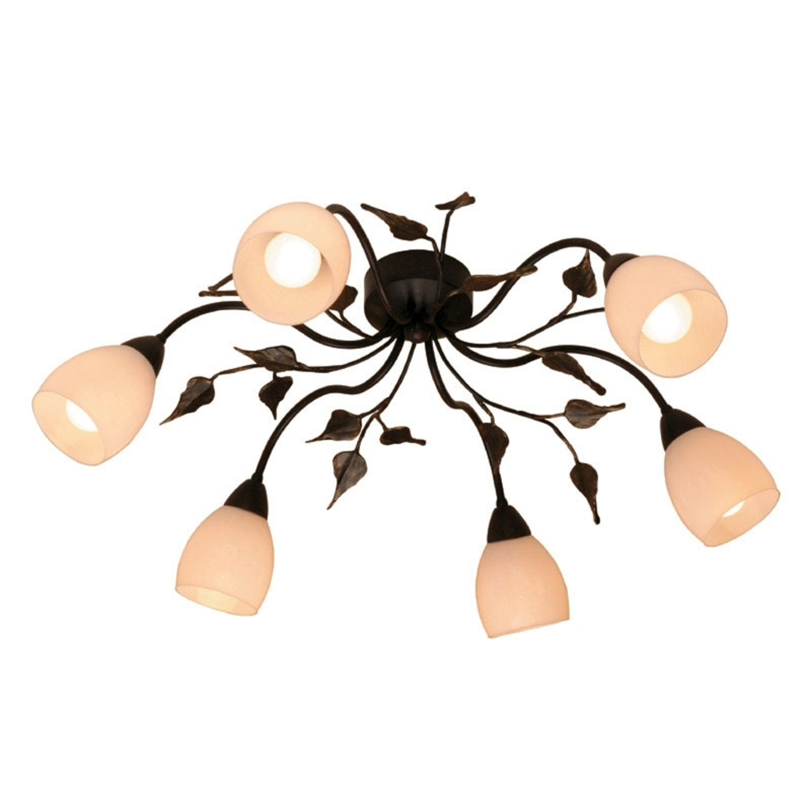 CHALET floral ceiling light with glass tulips Lights.ie