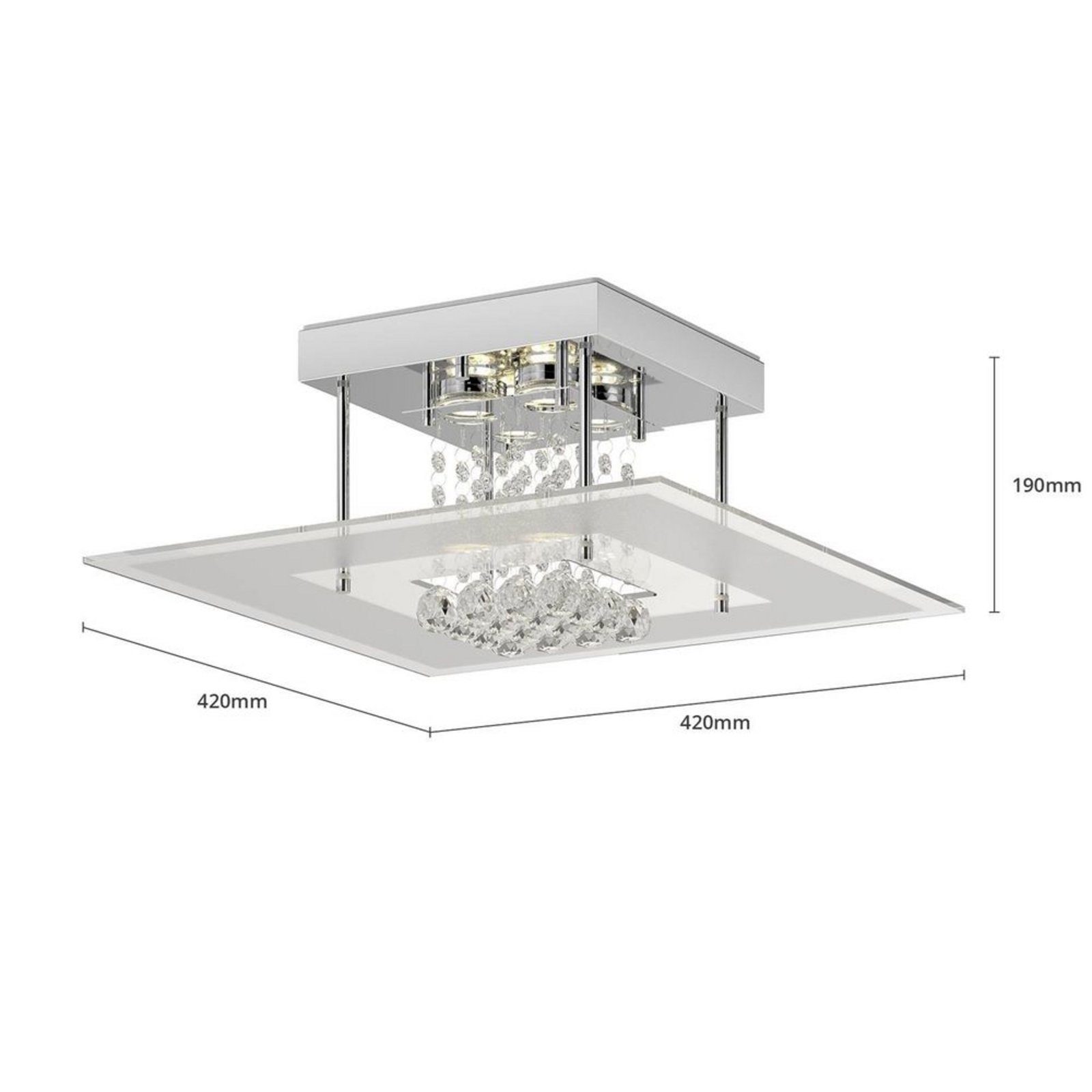 Lisandra LED Stropna lampa IP44 Krom/Prozirno - Lindby