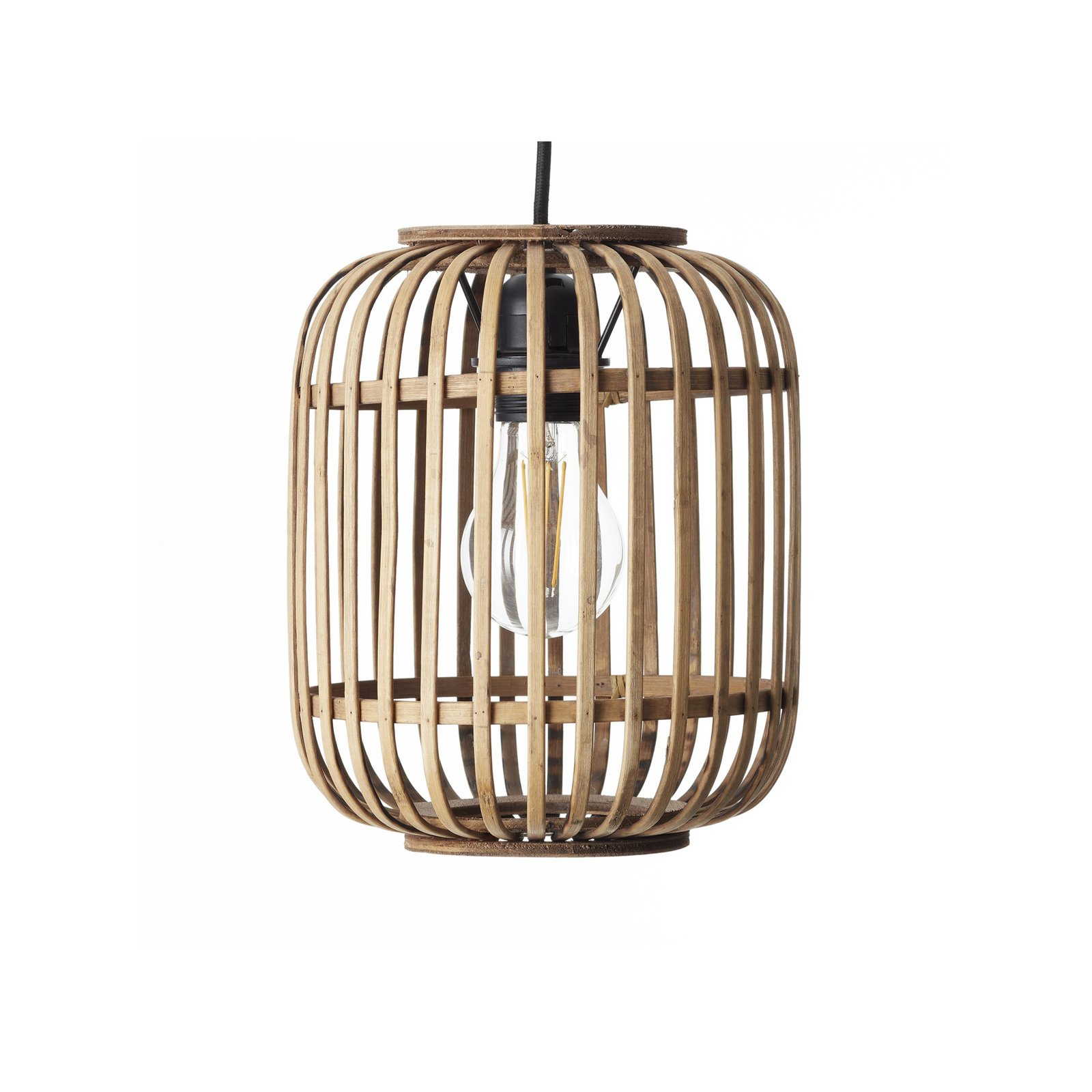 Viseća svjetiljka Woodrow, Ø 21,5 cm, svijetlo drvo, bambus/metal