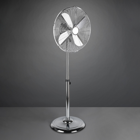 Staande ventilator Ystadt, chroom, met timer