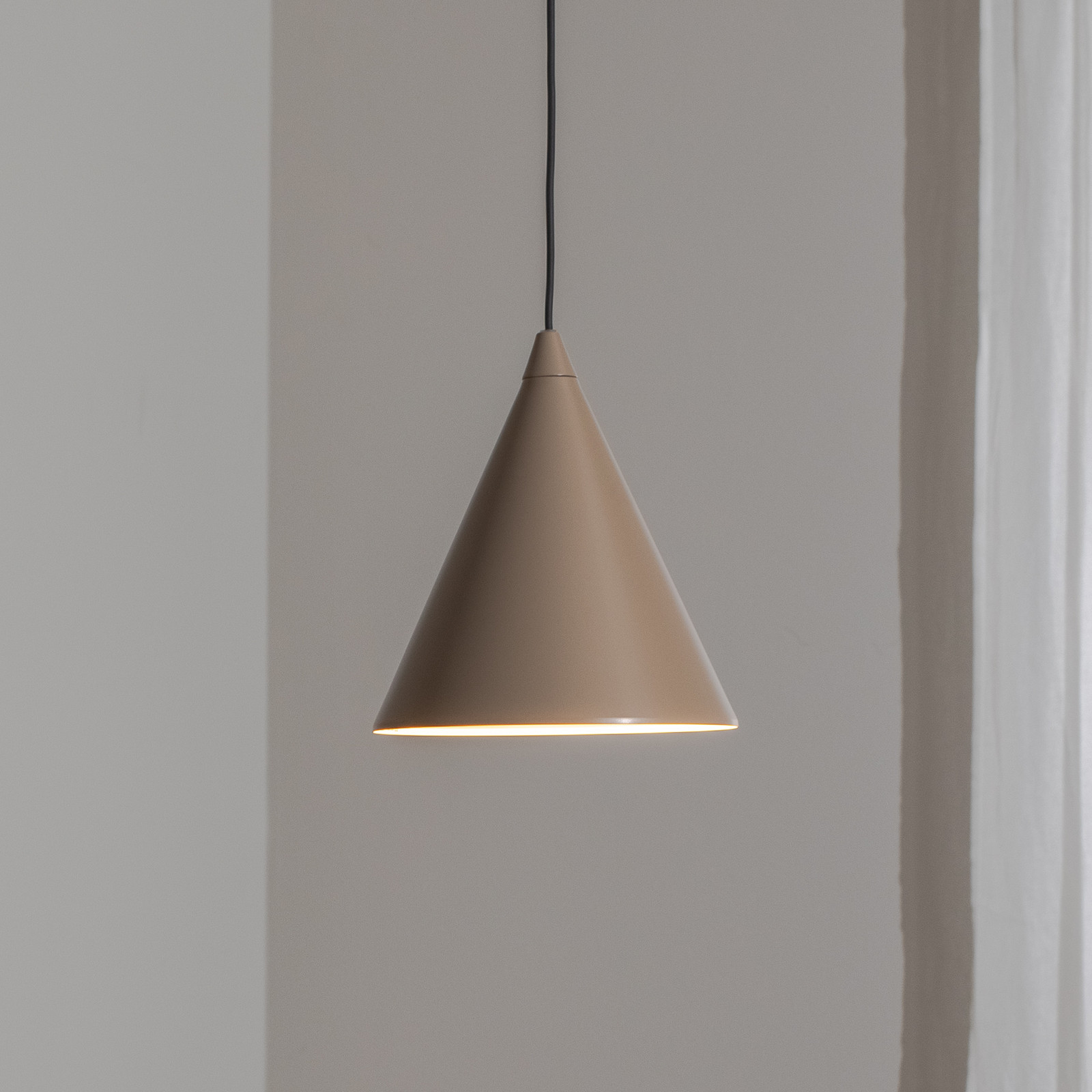 ALDEX Lampă suspendată Formă bej metal Ø 24 cm conică E27 - Camera de zi / sufragerie - beige