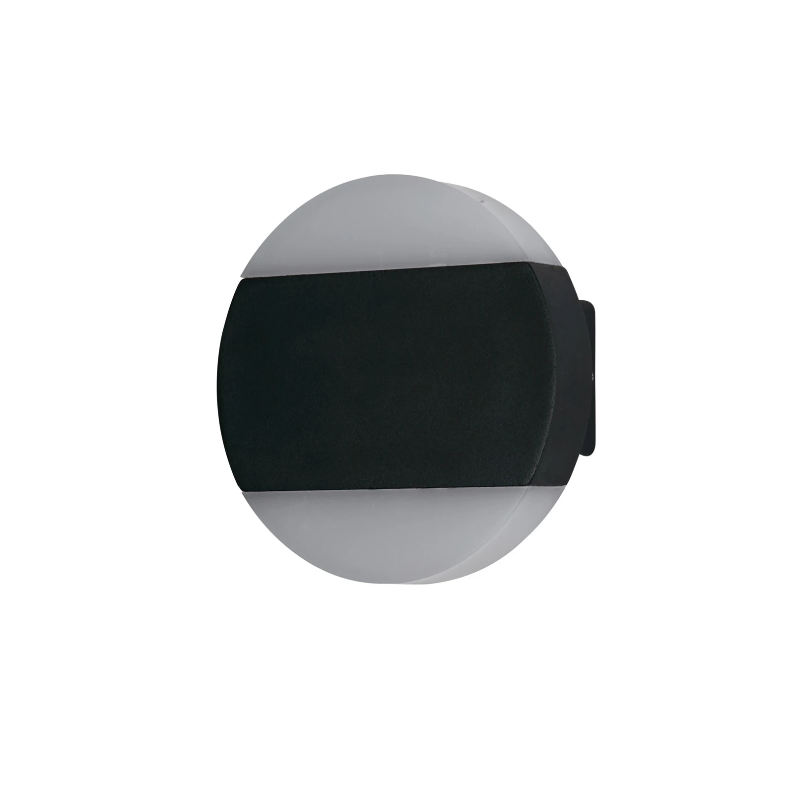 LED-utomhusvägglampa Cavern, svart, Ø 15 cm, metall
