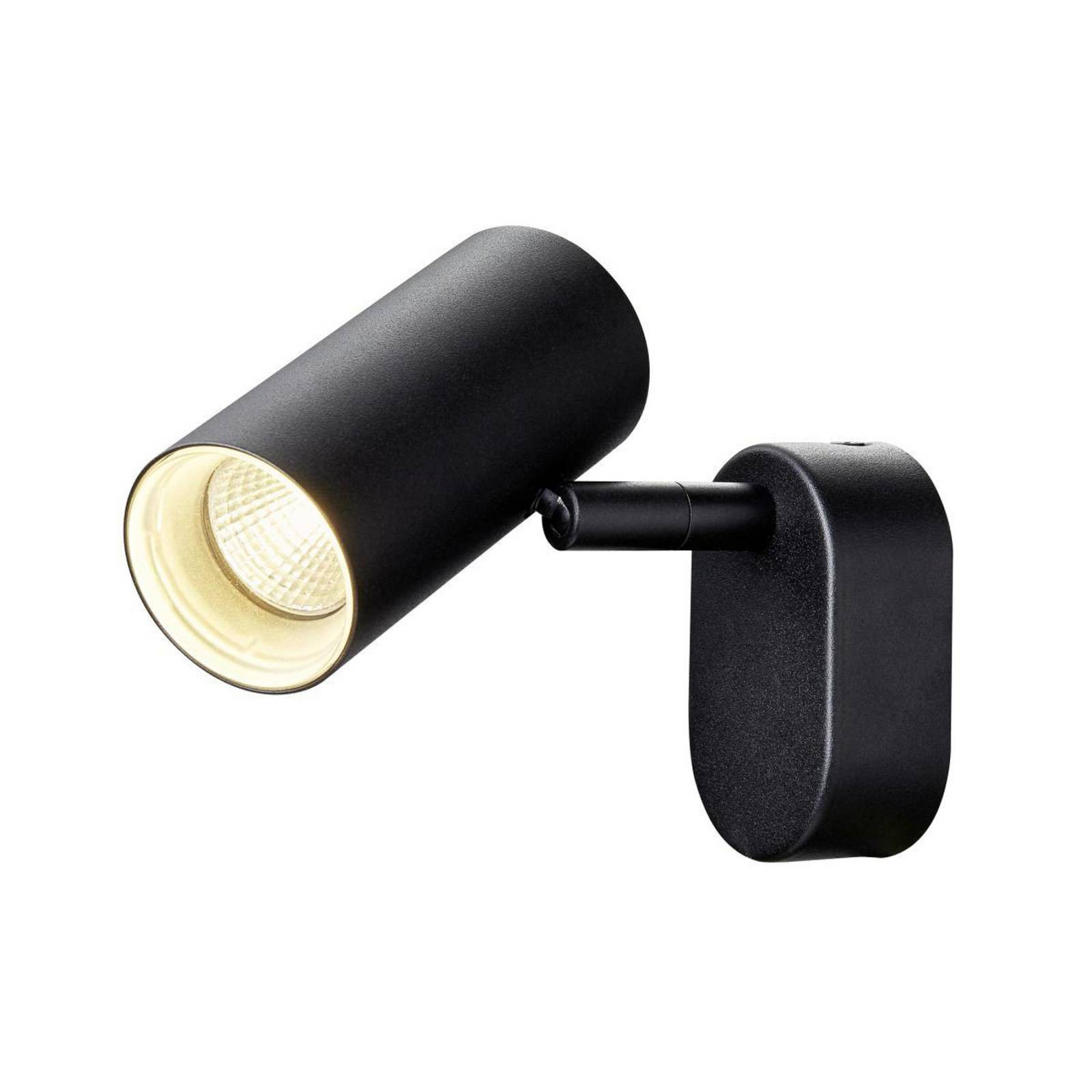 SLV LED-Wandstrahler Noblo, dim to warm, schwarz, 13 cm