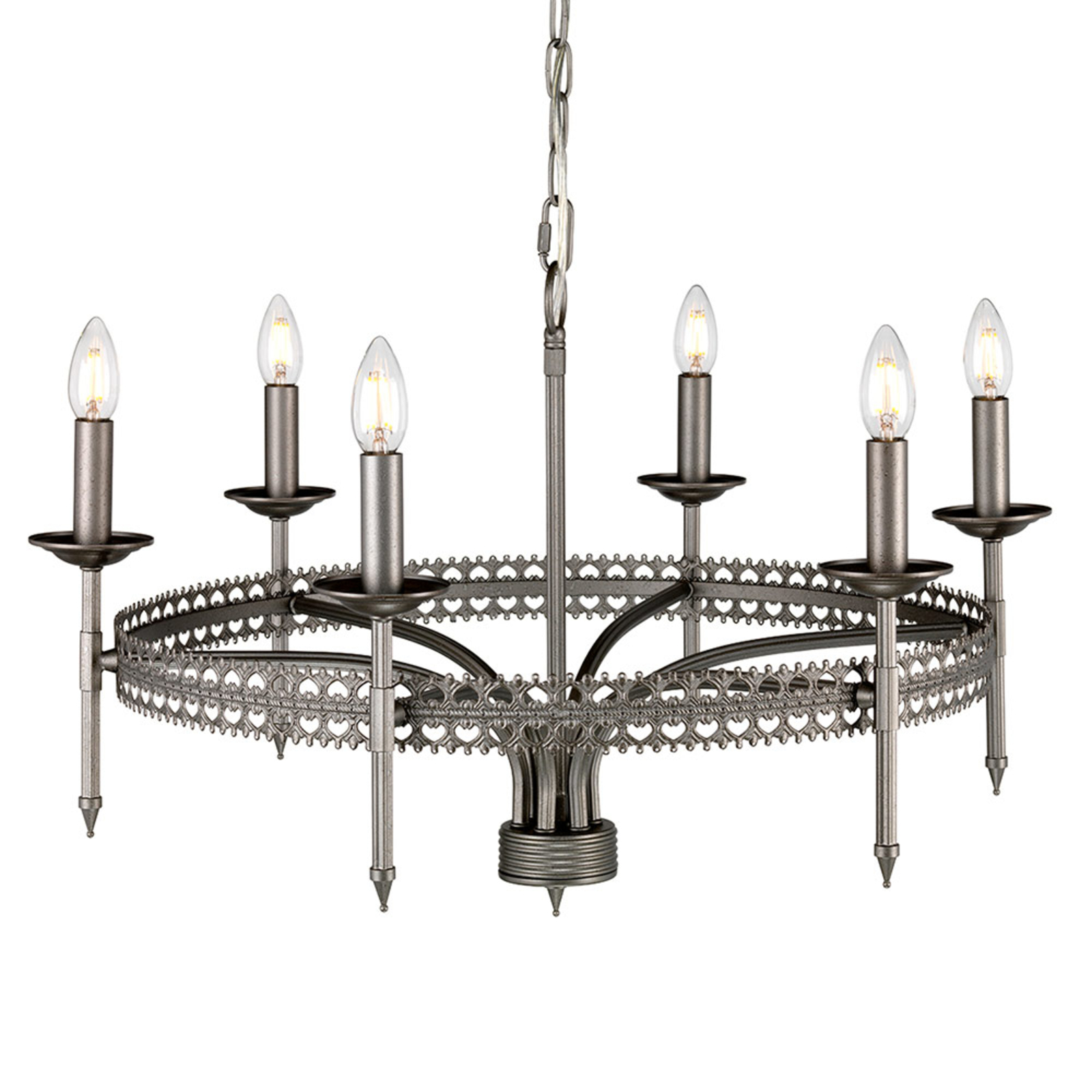 Crown chandelier, 6-bulb