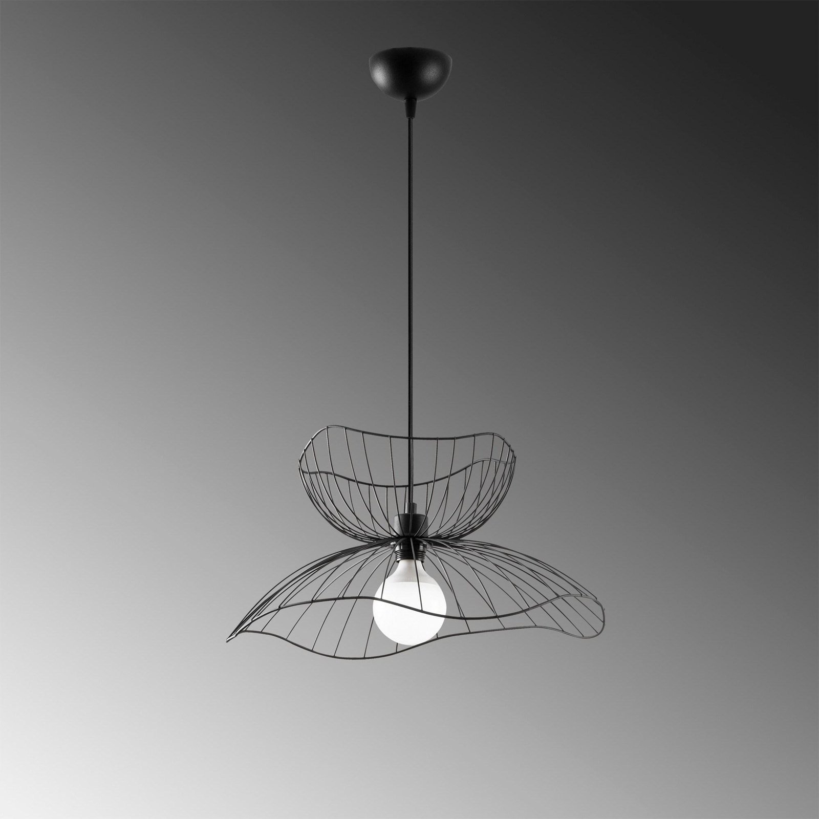 Candeeiro suspenso Farac 6390, preto, metal, Ø 50 cm