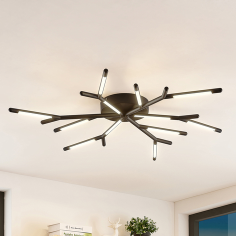 Lucande Cuerno LED-Deckenleuchte in Schwarz-Weiß