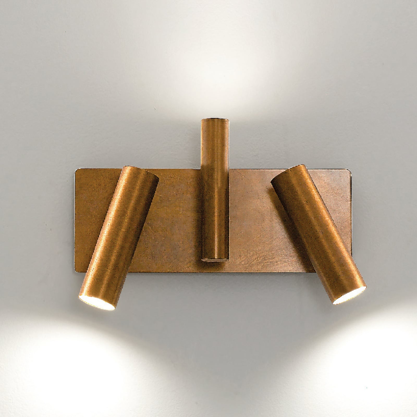 Lampa ścienna 7542, mosiądz oksydowany, 3-punktowa, GU10 & GU4