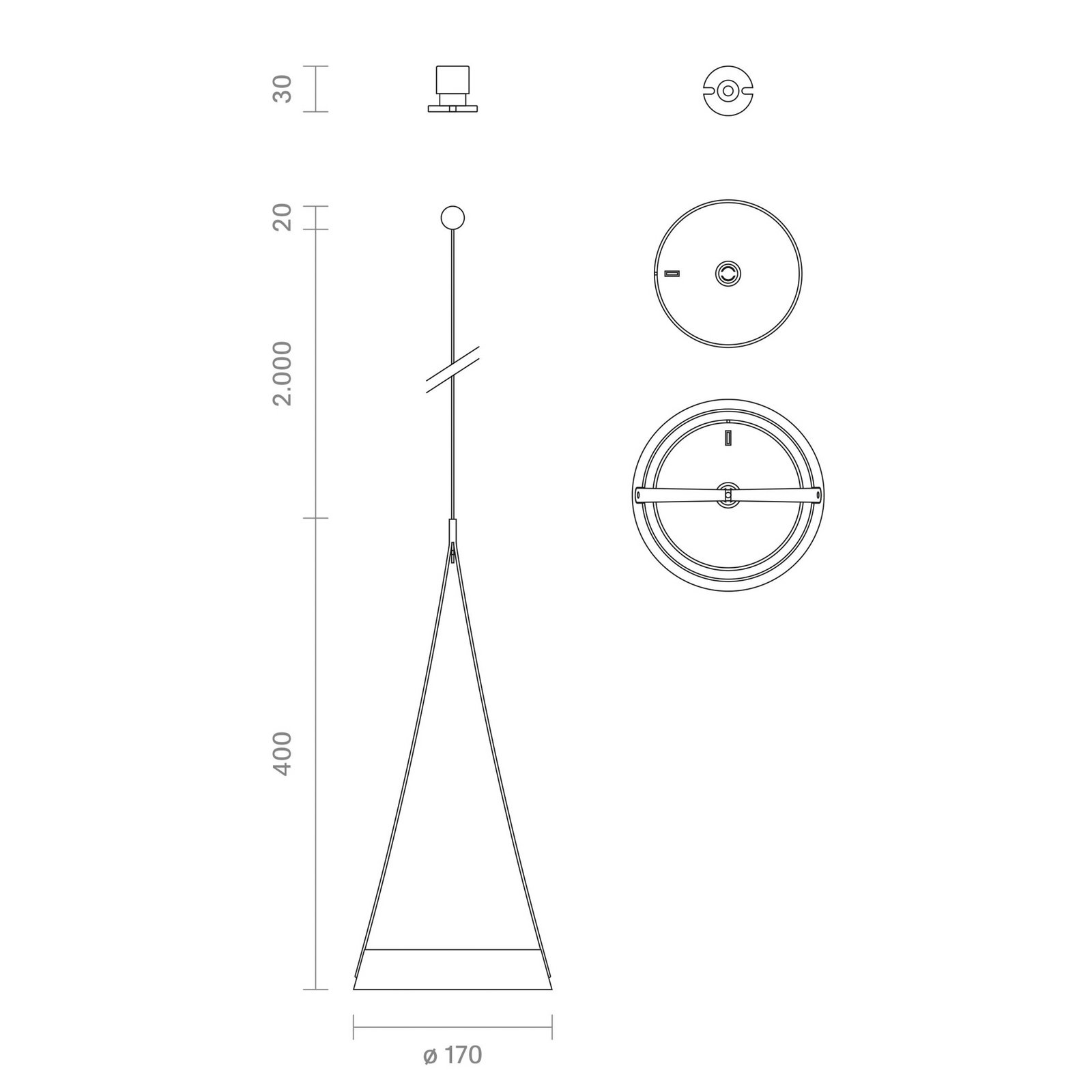 Mahina LED viseća svjetiljka na baterije, crna, Ø 17 cm, metalna, CCT