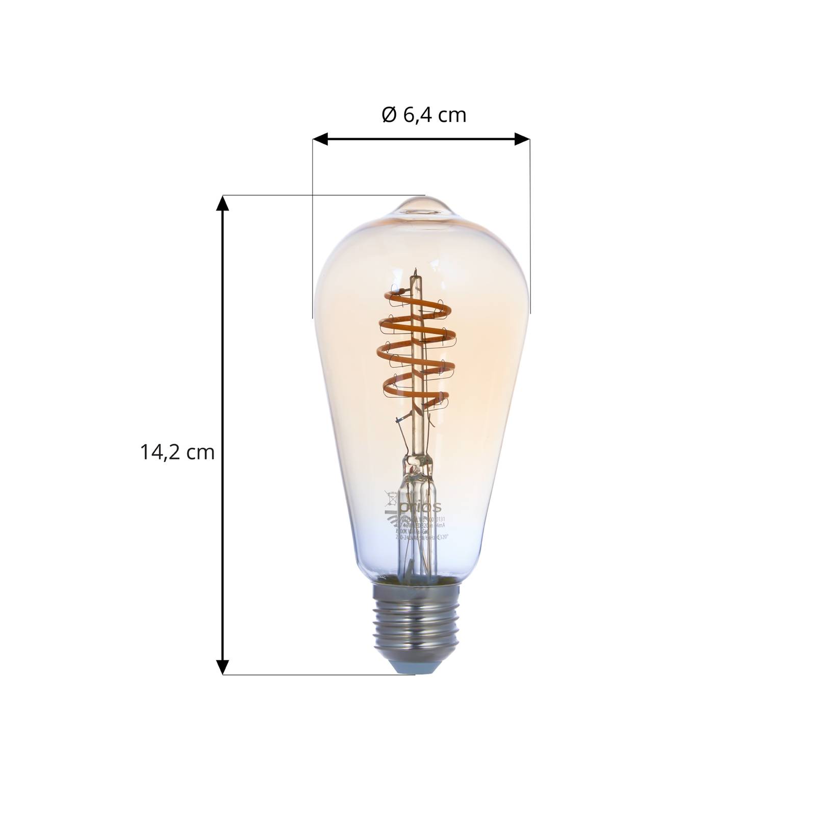 Prios żarówka LED E27 ST64 4,9W WLAN bursztyn