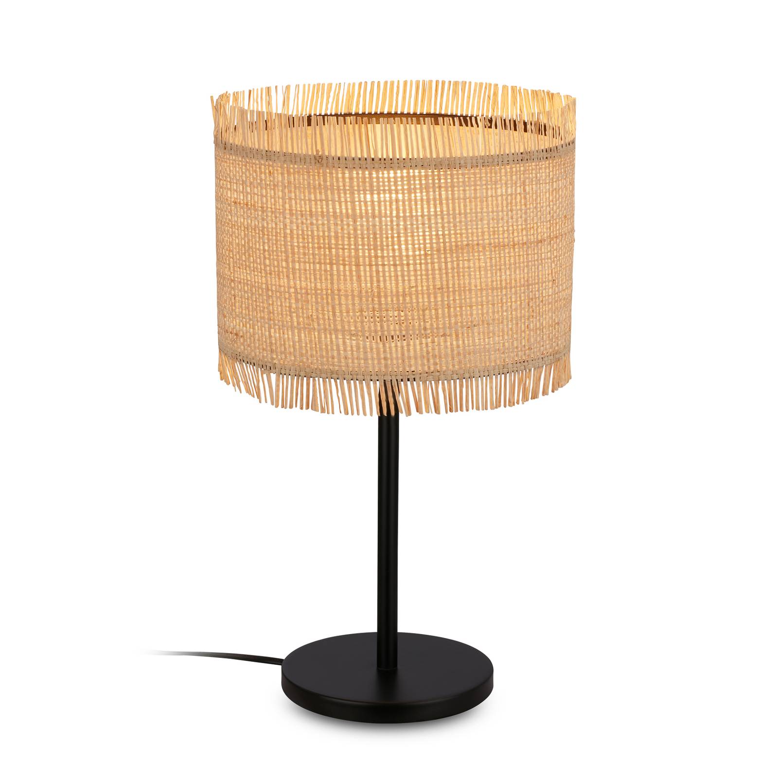 Tischleuchte Borra, naturfarben, Stroh, Höhe 42 cm