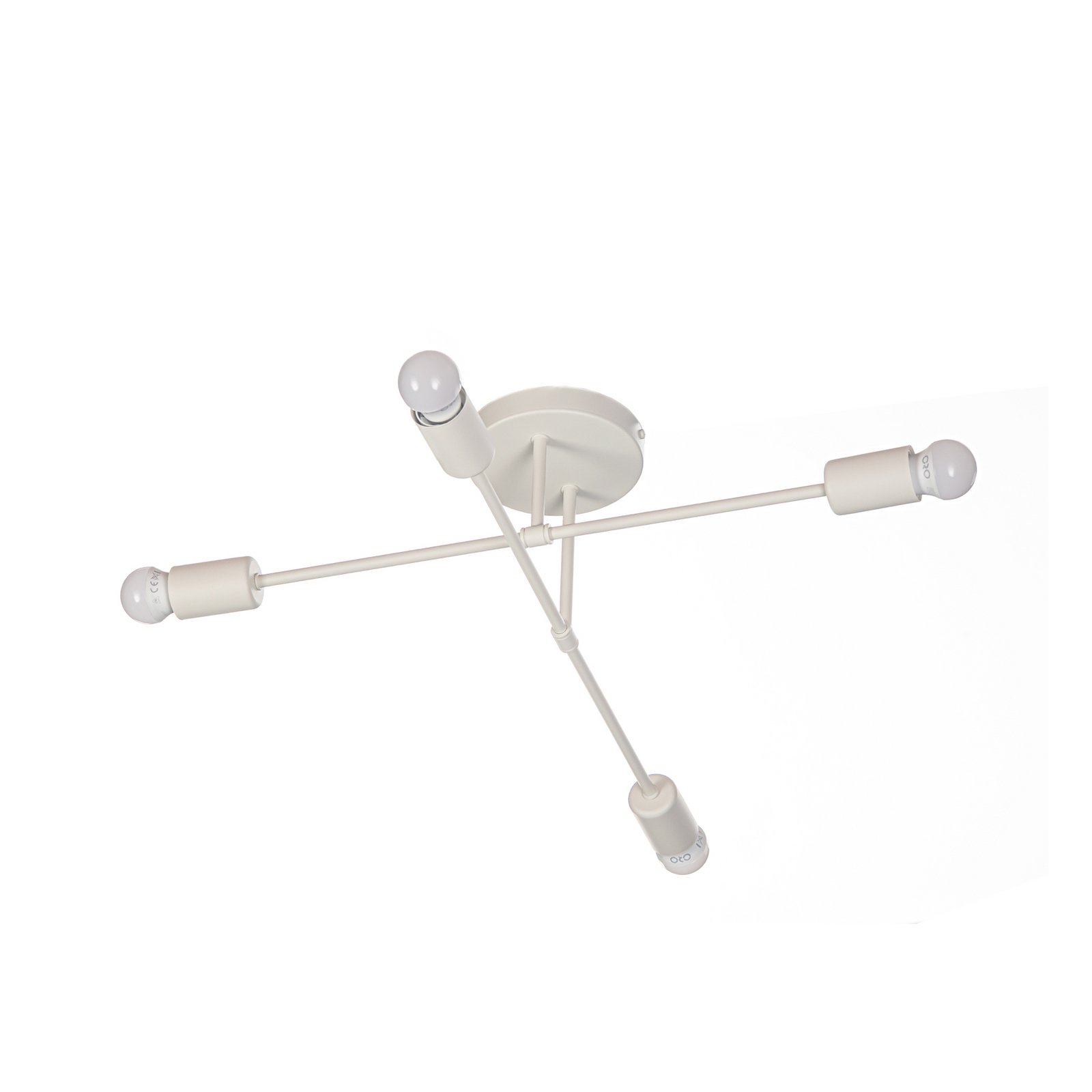 Cambridge ceiling light, 4-bulb, sand-coloured, metal