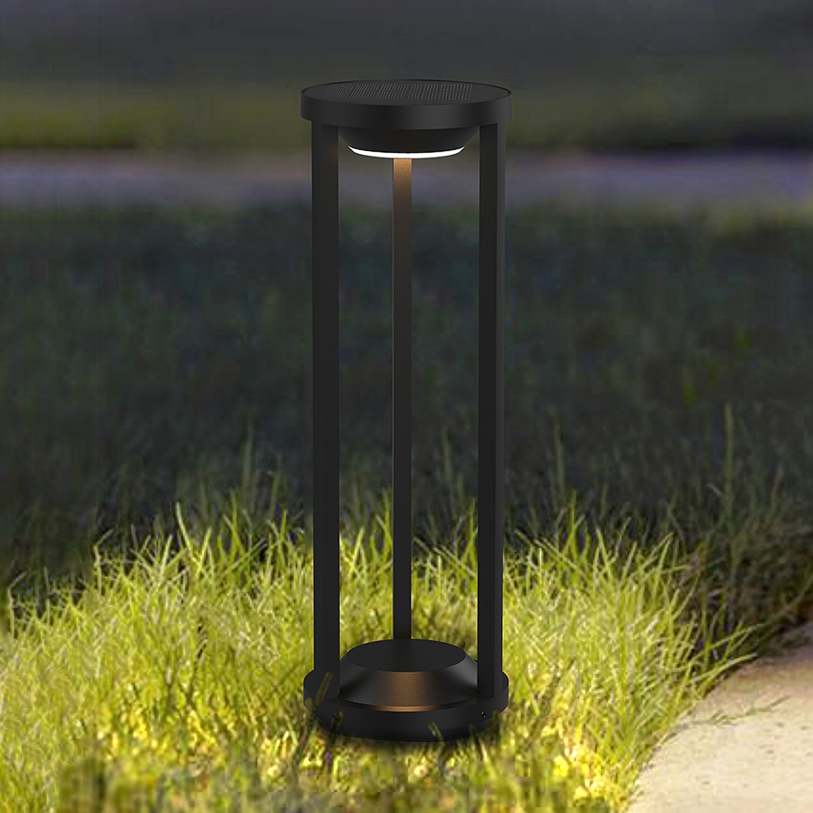 Borne lumineuse LED Pilastro, capteur, piquet de terre