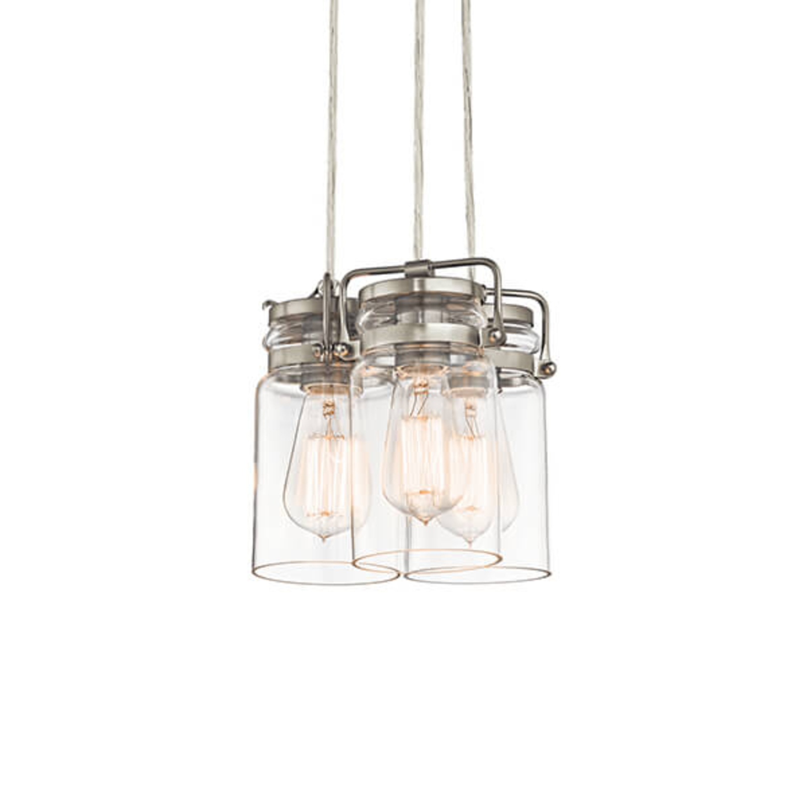 Brinley - three-bulb pendant light in a retro look