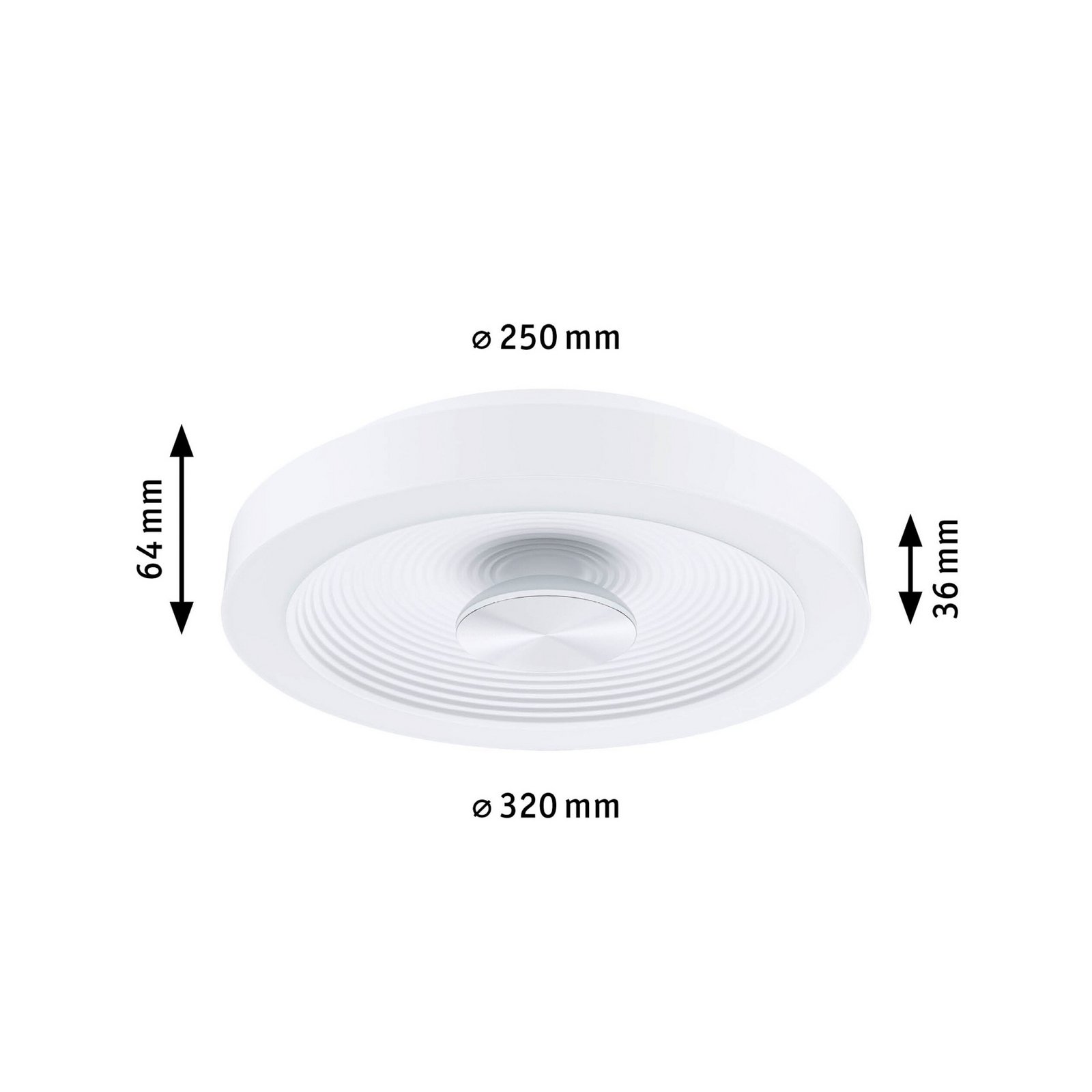 Paulmann LED stropní svítidlo Volea, bílá/stříbrná Ø 32 cm IP44 stmívatelné