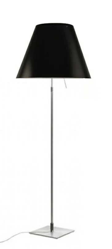 Luceplan - Costanza Lampadaire avec Variateur Aluminium/Noir Réglisse