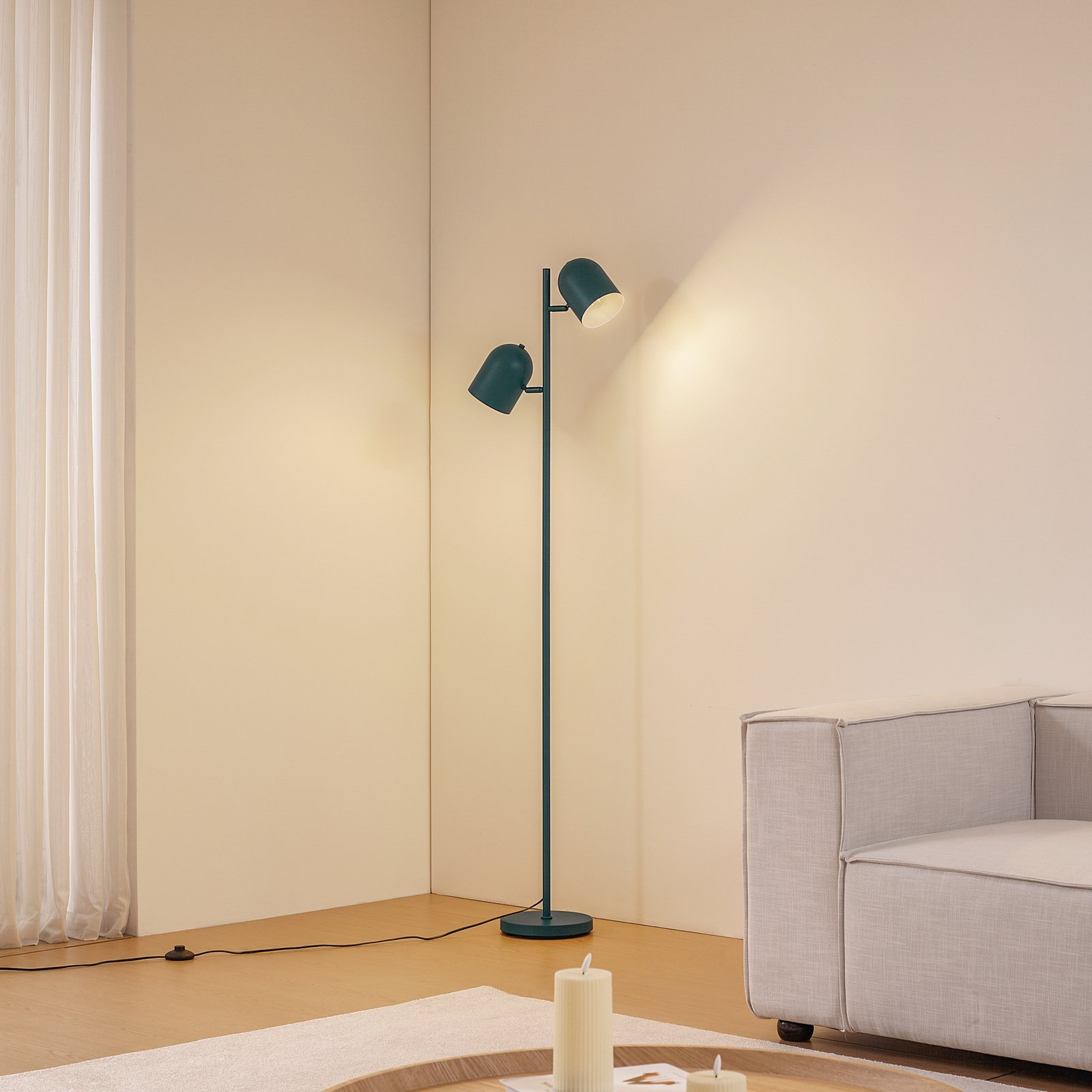 Lindby Floor lamp, green, 2 x E27