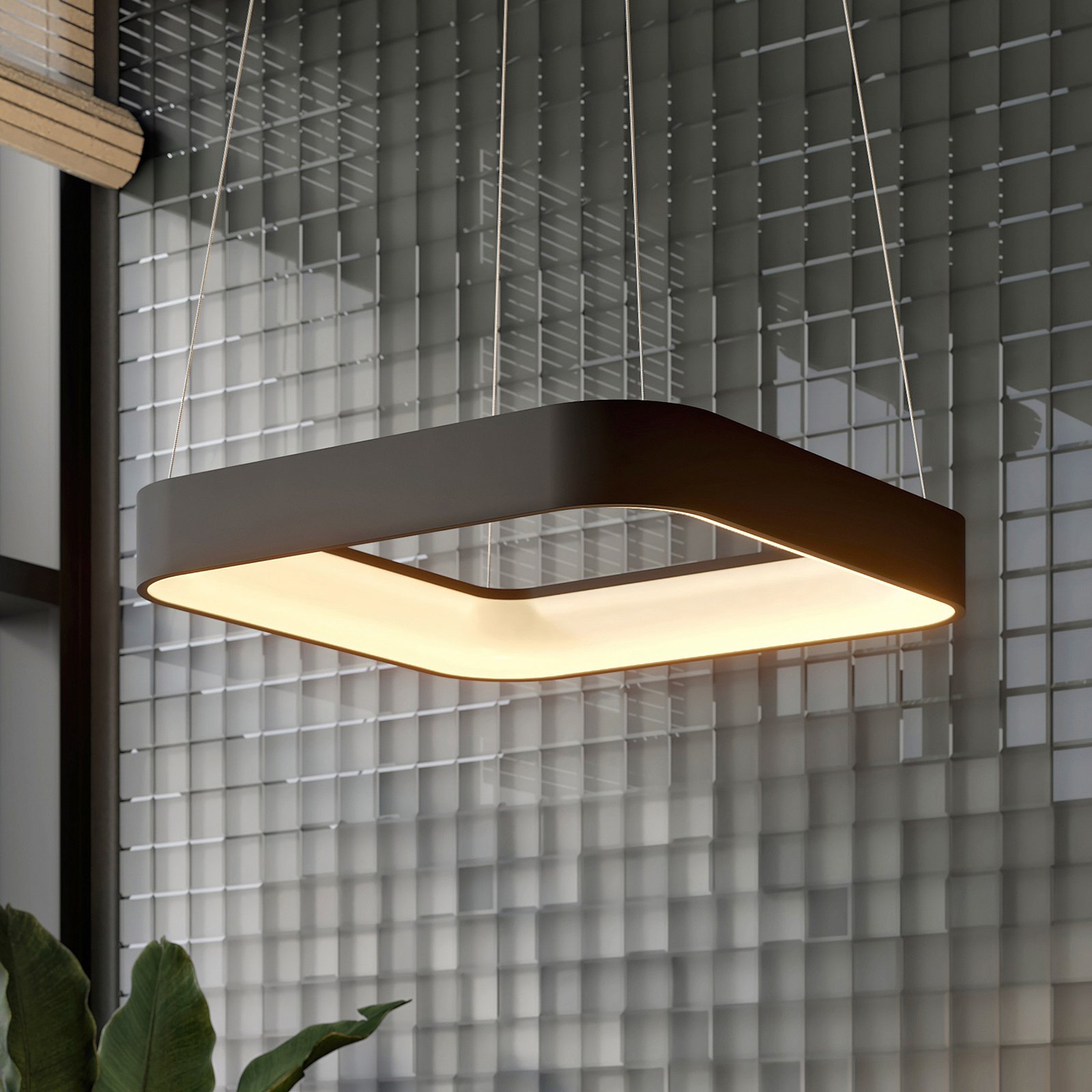 Arcchio LED pendant light Aleksi angular black