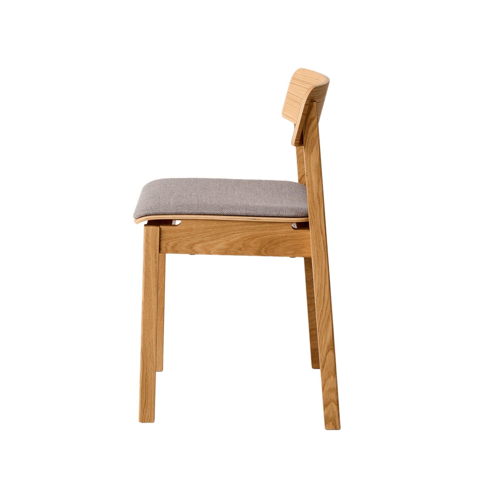 EVERYDAY-stol, oljet eik, grå tekstil, høyde 75 cm – Moebe
