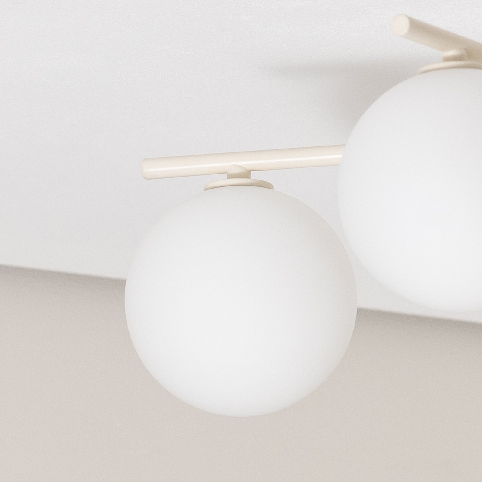Lampa sufitowa Prato, kremowa, szklana, 5-punktowa