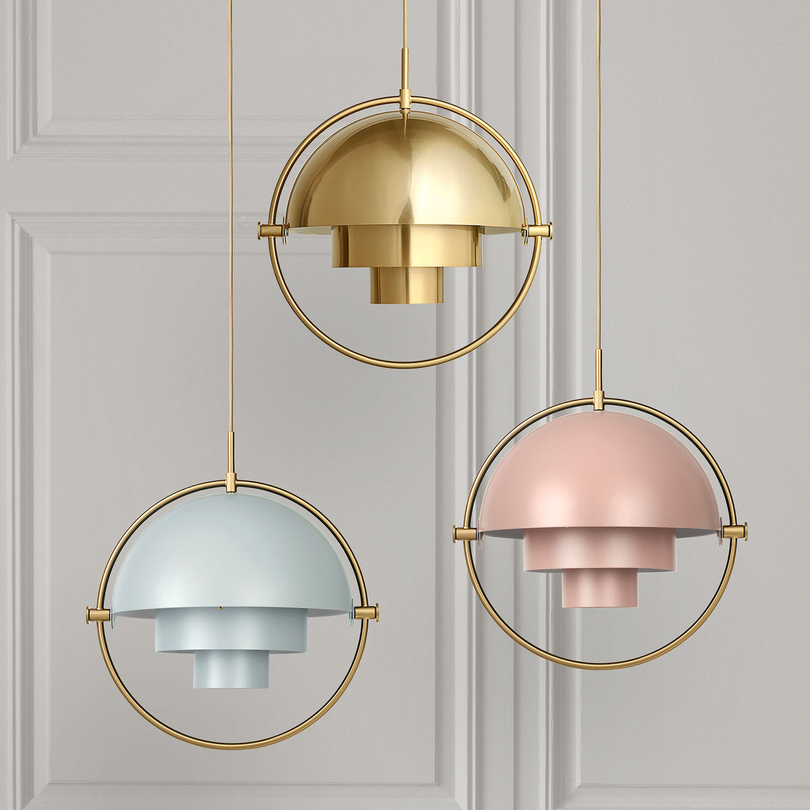 GUBI Hängeleuchte Multi-Lite, Ø 36 cm, Gestell messing