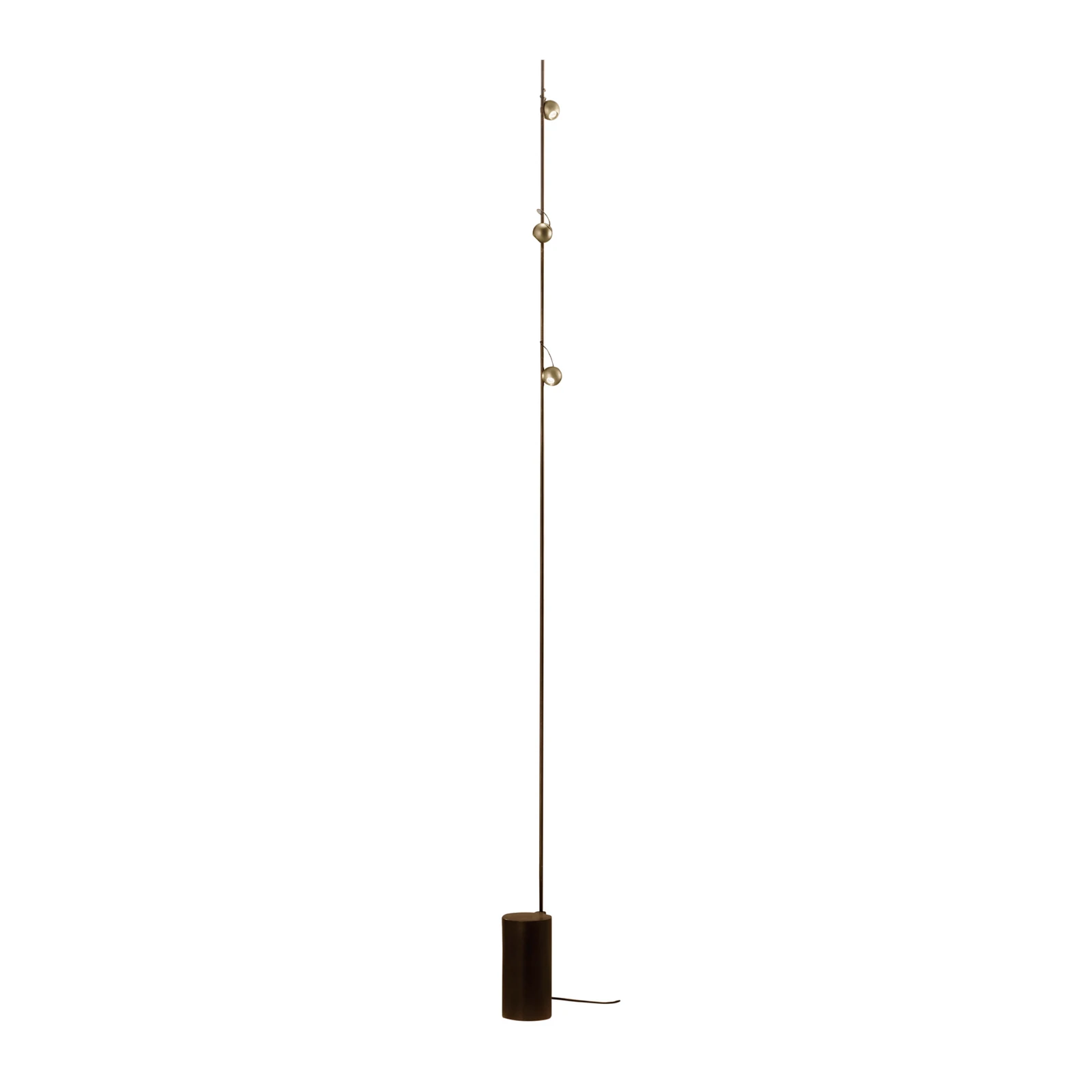 LED-gulvlampe Magnetic, bronse/gull