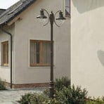 Lindby outdoor light Eddie, 198 cm, rust, metal, IP44, E27