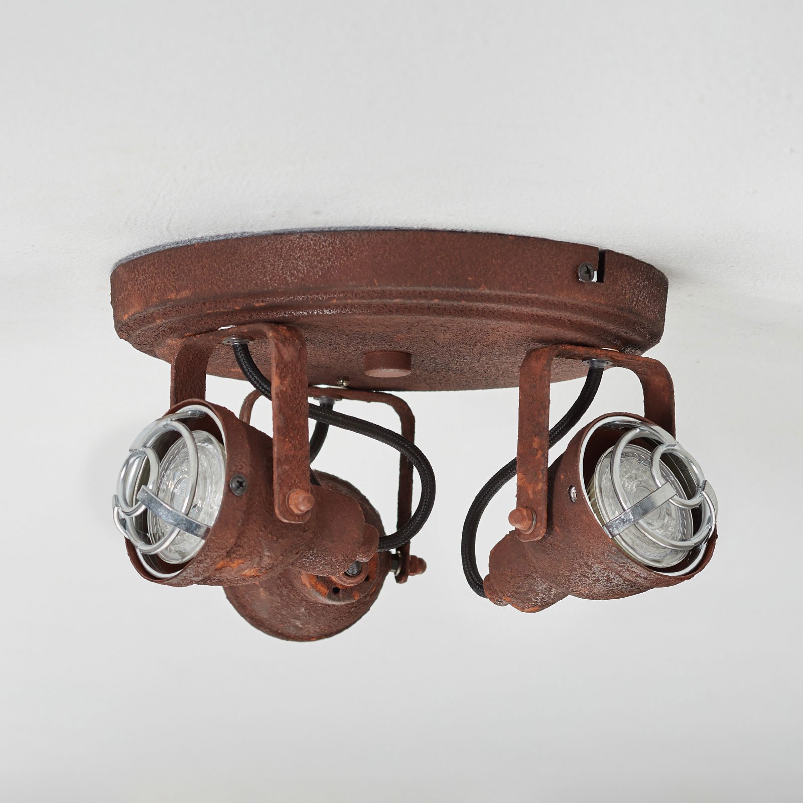 Loftlampe Bente rust rund 3 lyskilder