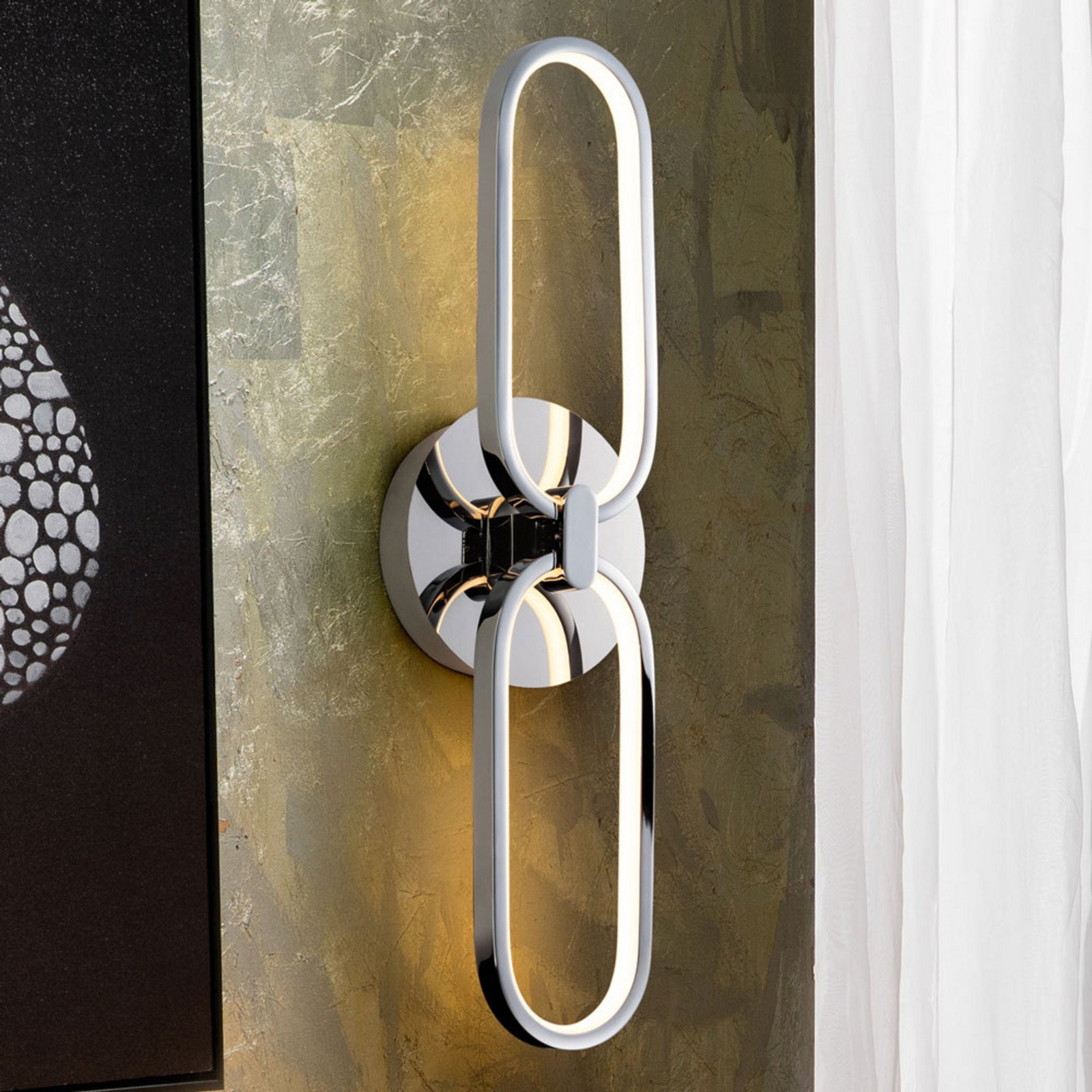 Schuller Valencia Aplică cu LED Colette cu două lumini cromată - Camera de zi / sufragerie - modern - crom alb opal - Metal