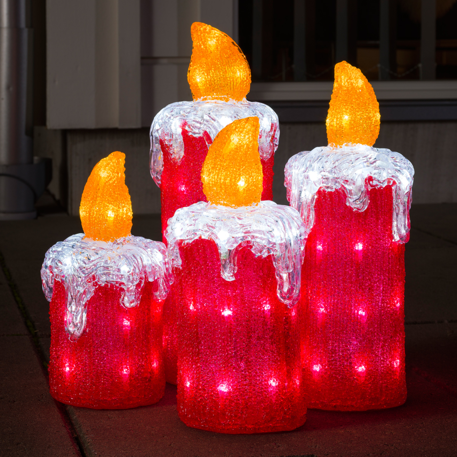 Konstmide Christmas Forbundet 4-delt sett adventslys som utend?rs deko - akryl