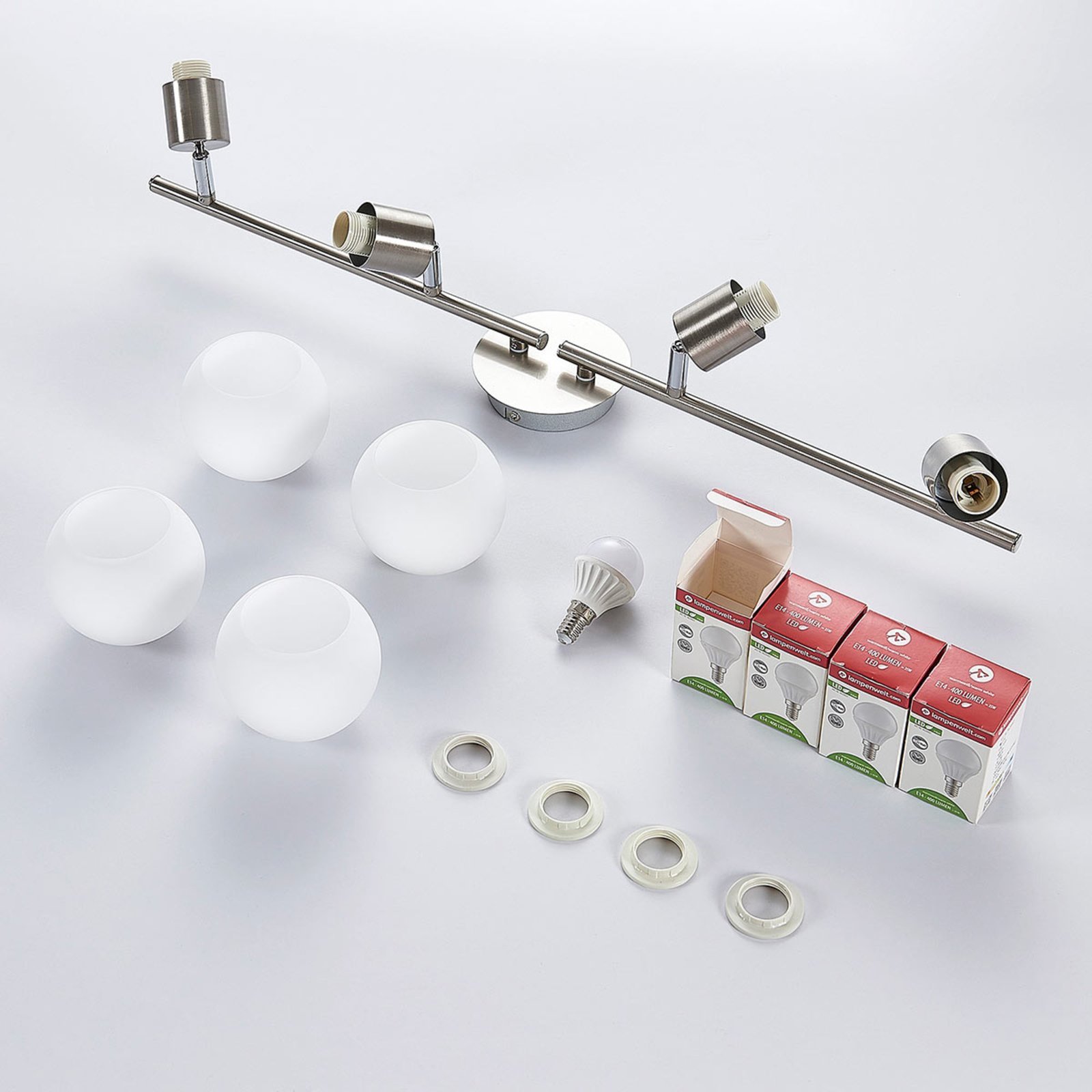 Elaina 4 Plafondlamp Nickel - Lindby