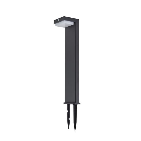 Bolardo con célula solar LED Eleazer con sensor, negro - Lindby