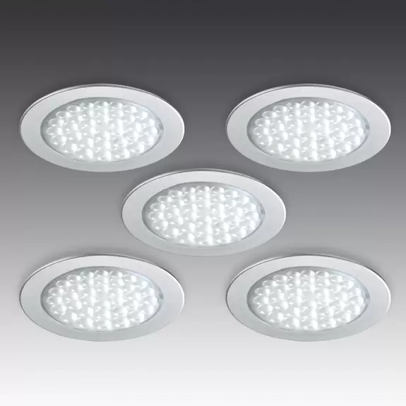 Lampenwelt R 68-LED Einbaustrahler in Edelstahloptik, 5er-Set