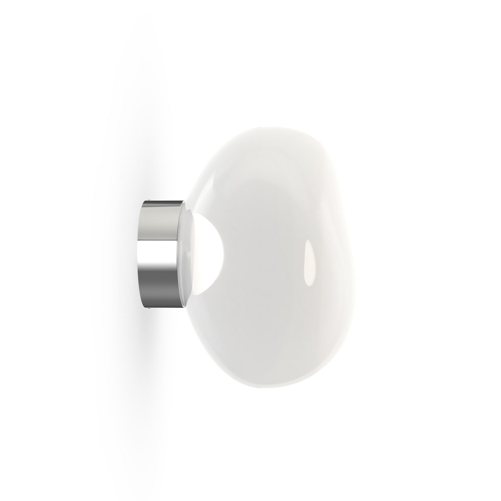 Tom Dixon LED-Wandlampe Melt, Ø 29 cm, opal/chromfarben