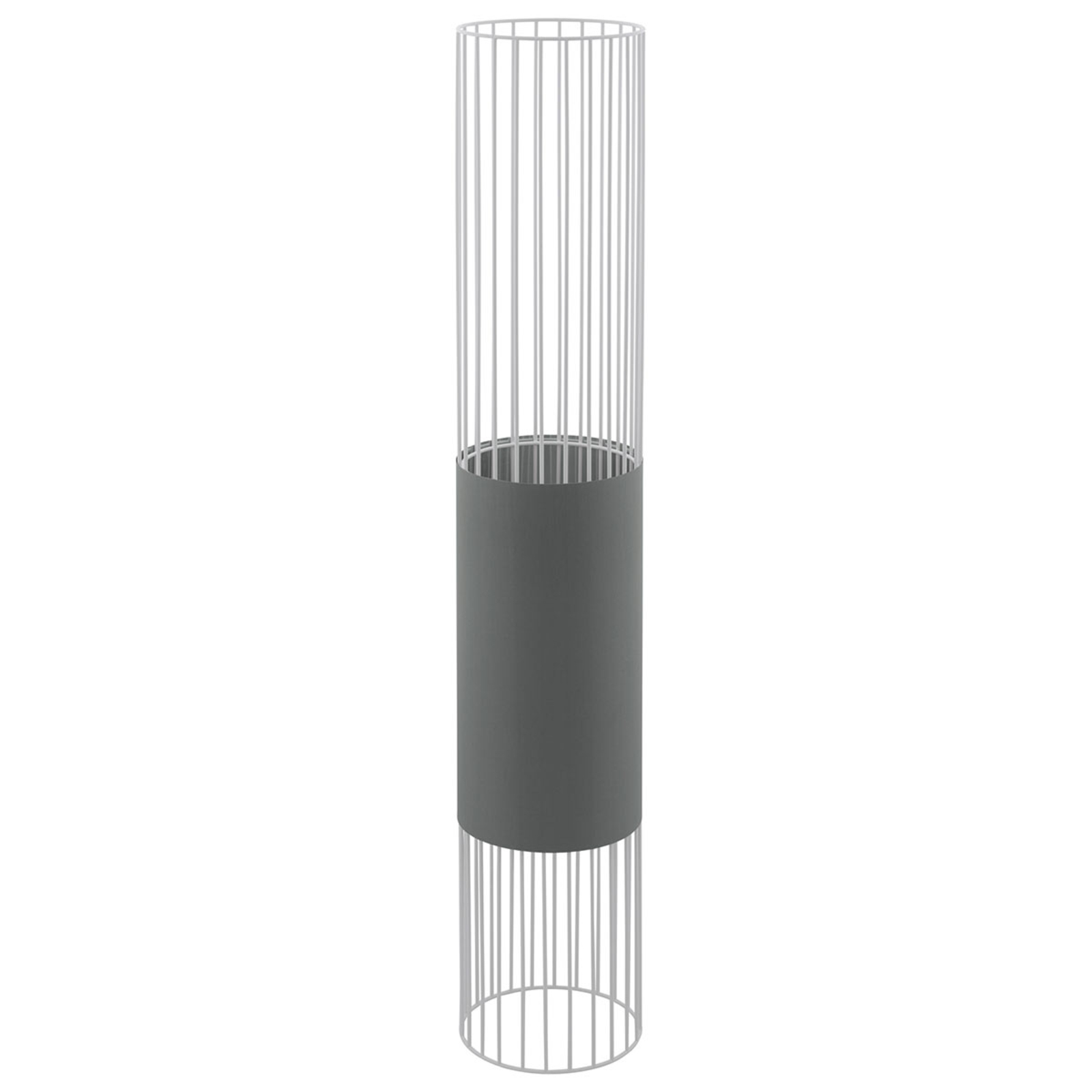 EGLO Norumbega floor lamp with cage lampshade, for Living / Dining Room, metal, fabric, E27, 60 W, energy efficiency: A++, H: 117 cm