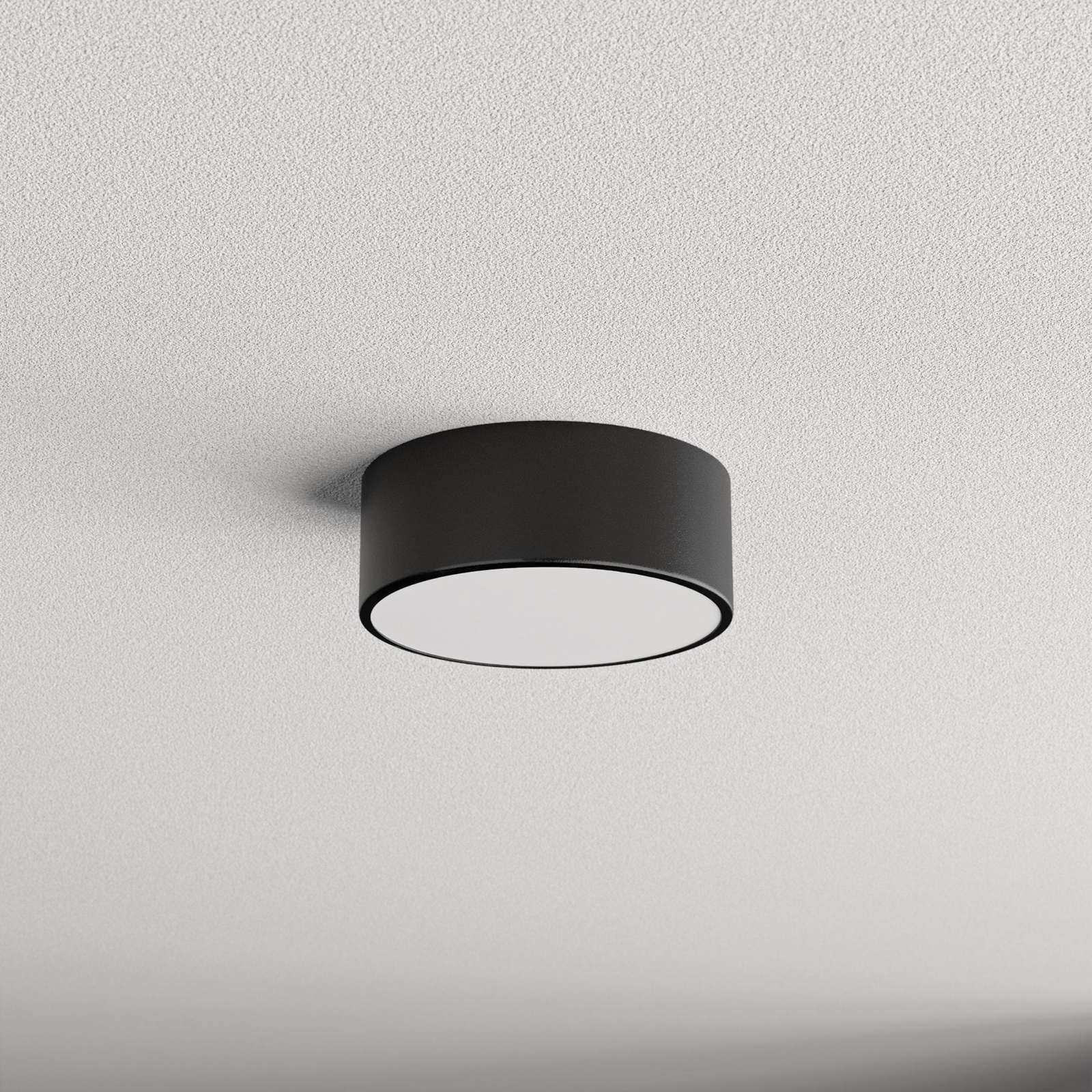 Cleo ceiling light, black, Ø 20 cm, metal, IP54