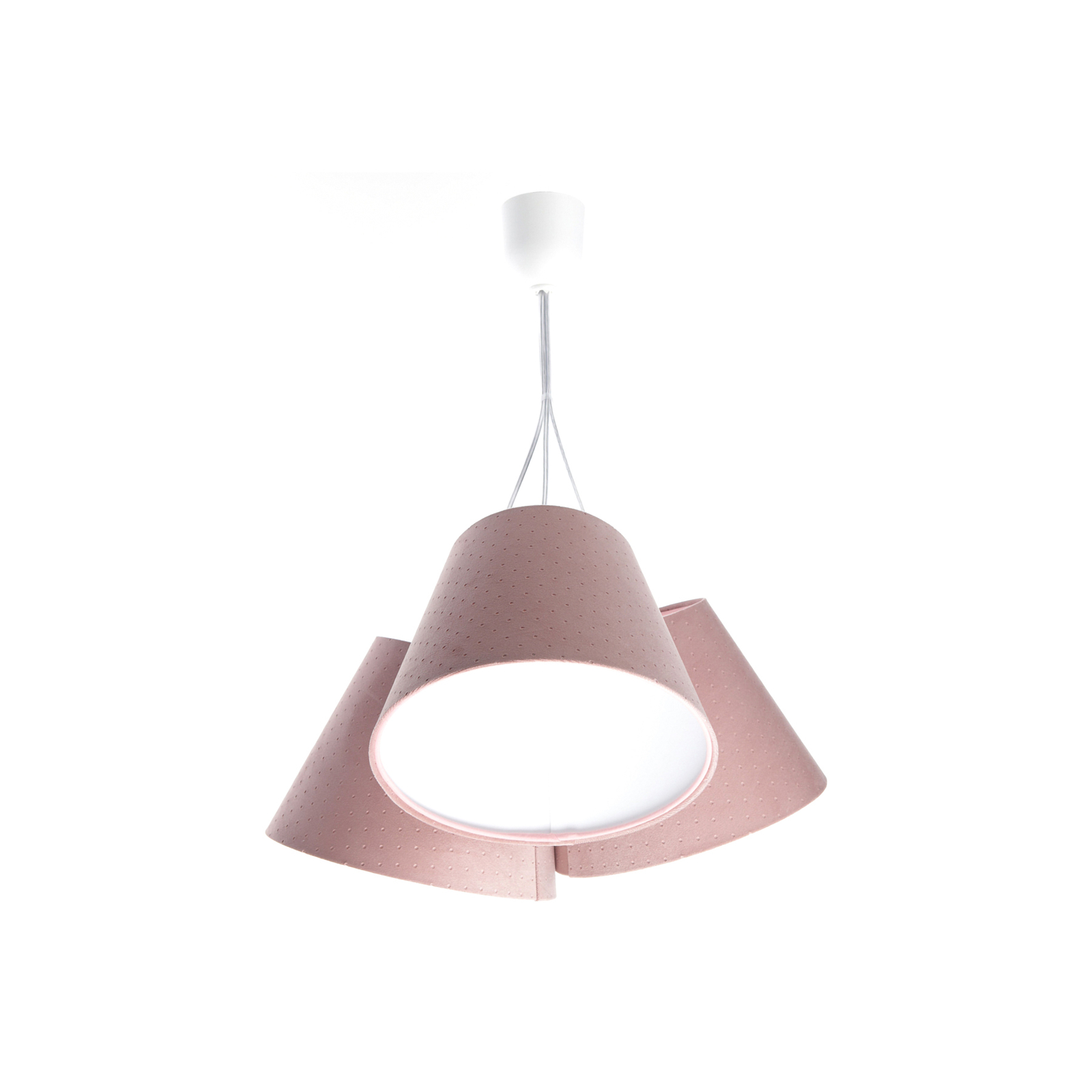 Rosabelle pendant light, conical, pink, 3-bulb