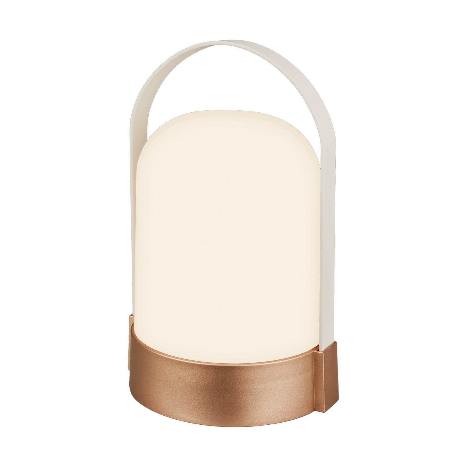 LED-Akku-Tischleuchte ASA BIG, bronze/weiß, Höhe 24 cm, IP44