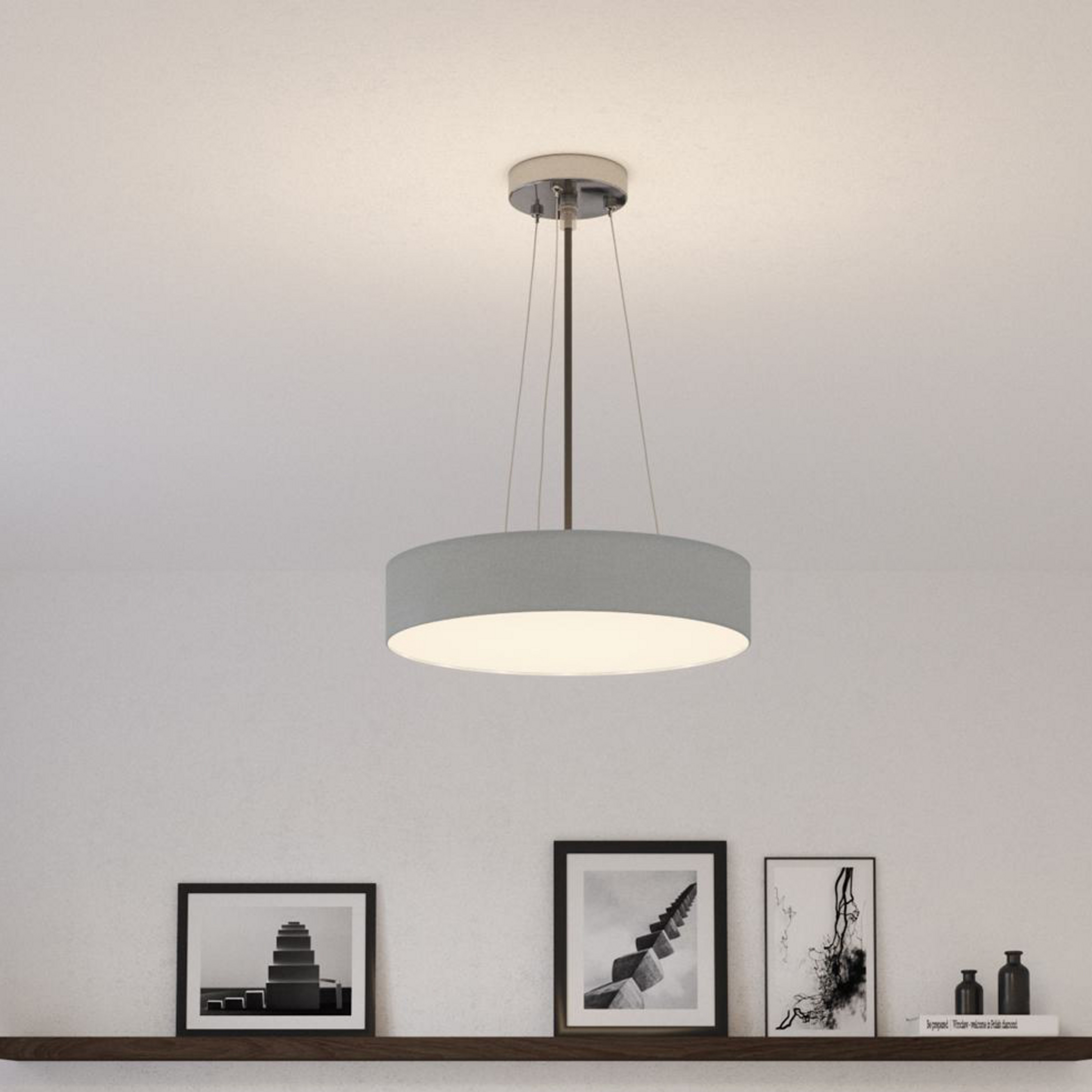 Lampa sufitowa Mia, szara, Ø 50 cm