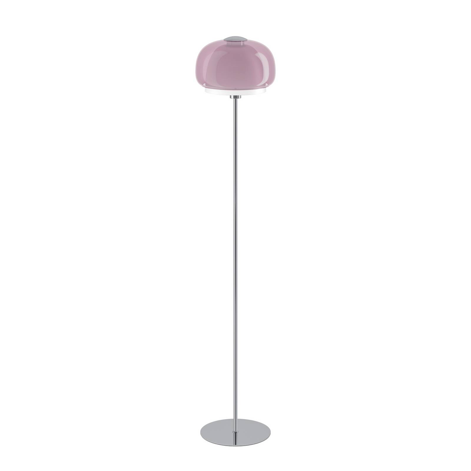 Stehlampe Belomontejo, pink-transparent, Glas, Stahl, E27