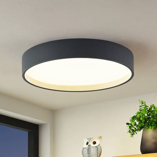 Lindby Todor LED ceiling light CCT grey 50 cm | Lights.co.uk