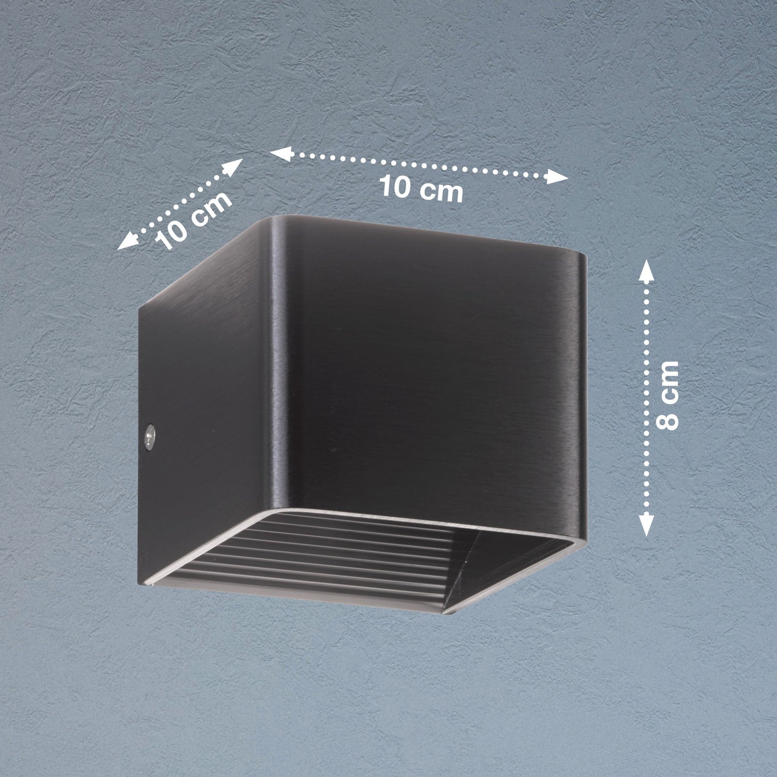Candeeiro de parede LED Dan, anodizado preto