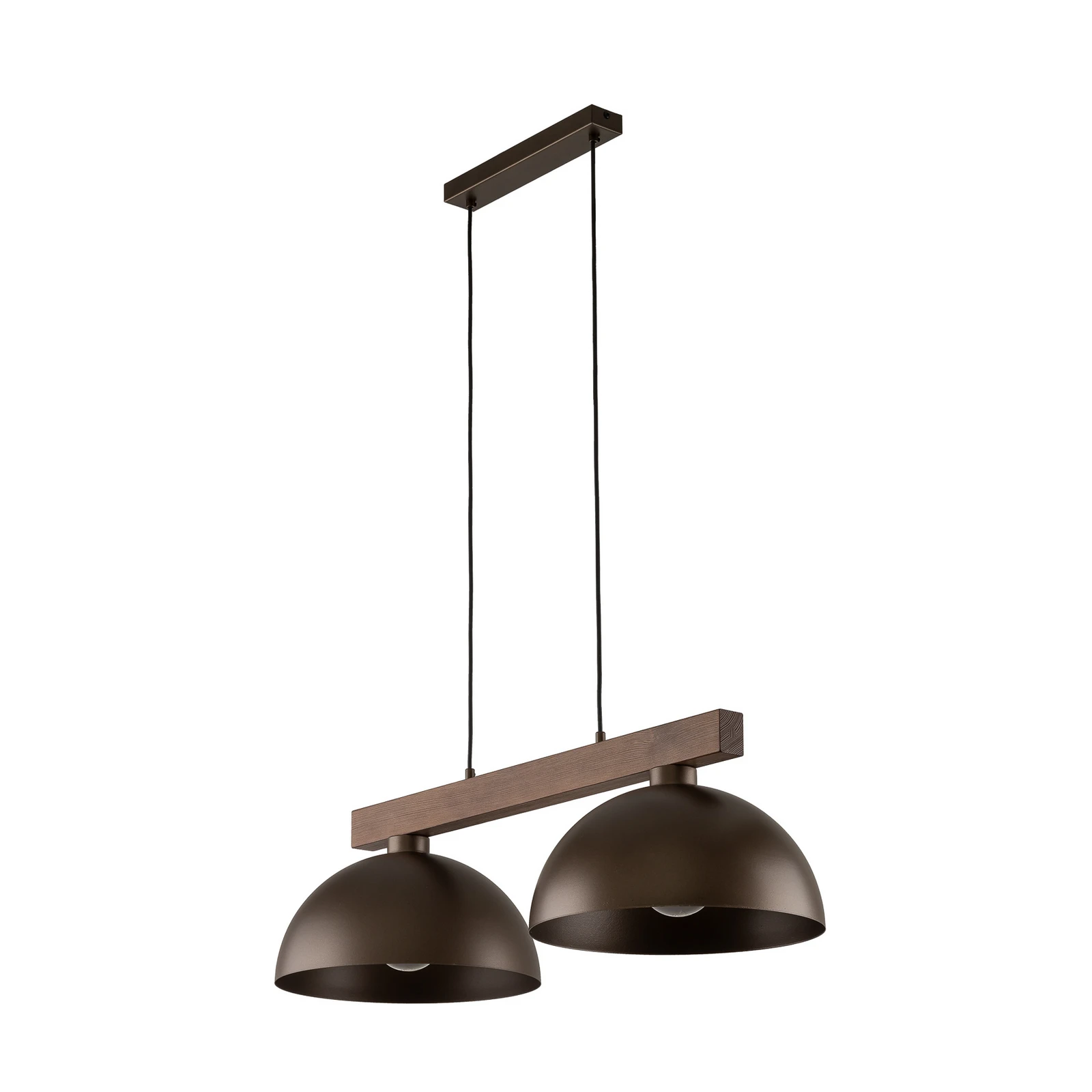 Oslo pendant light, brown, 2-bulb, 83 cm long, E27